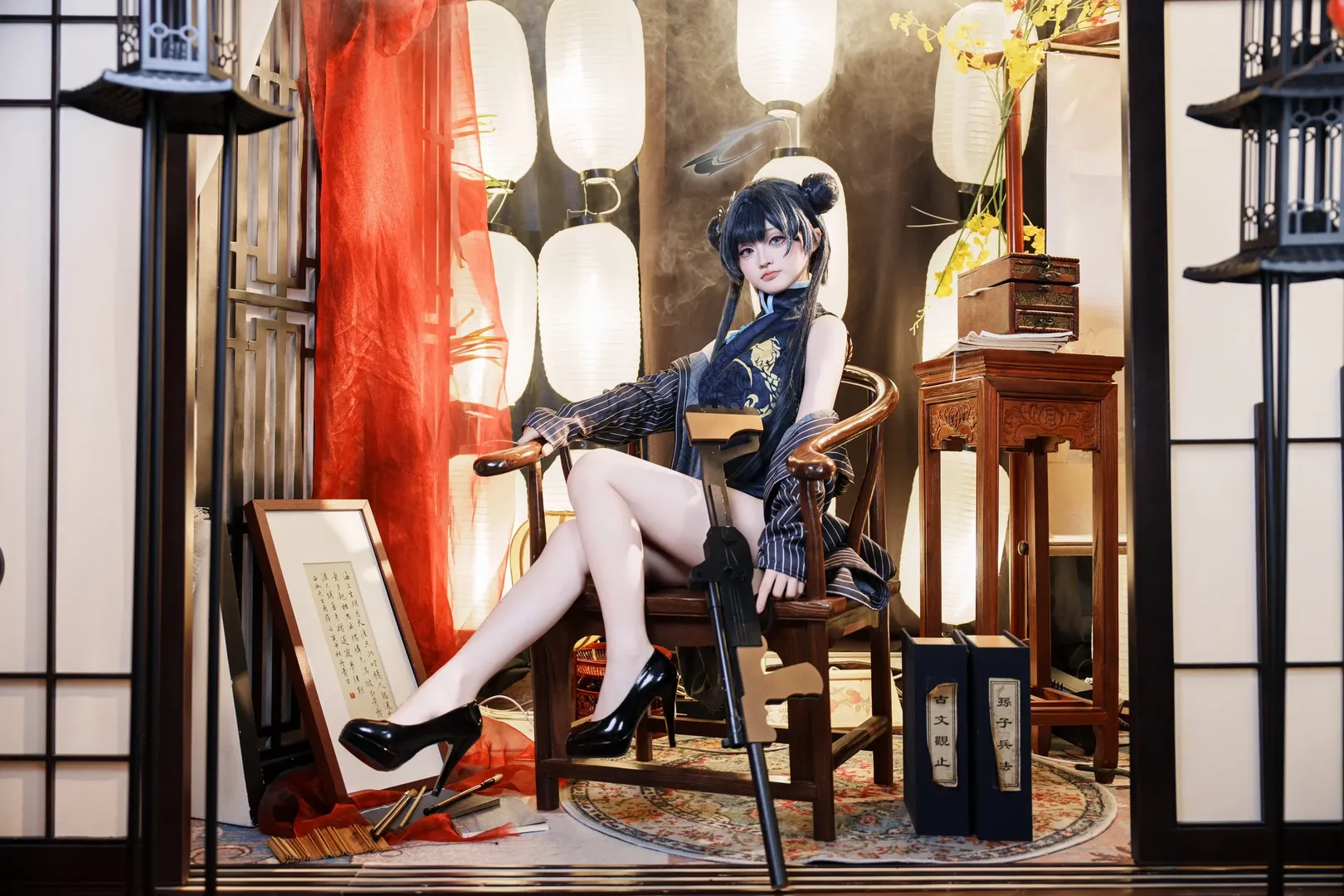Anime-style photography, Blue Archive, Misaki cosplay, Qipao cosplay, Chinese-style cosplay - Image 14