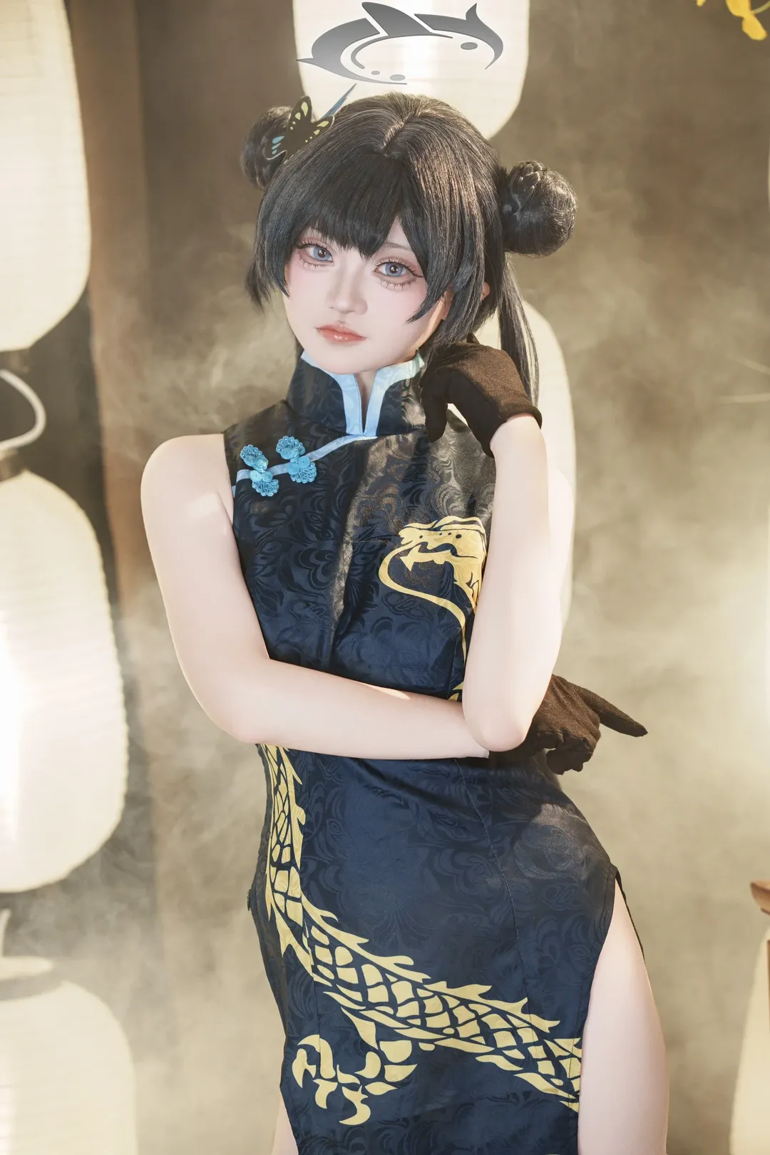 Anime-style photography, Blue Archive, Misaki cosplay, Qipao cosplay, Chinese-style cosplay - Image 4