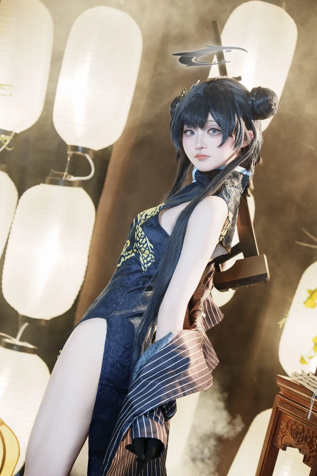 二次元摄影, 蔚蓝档案, 妃咲cos, 旗袍cos, 国风角色扮演