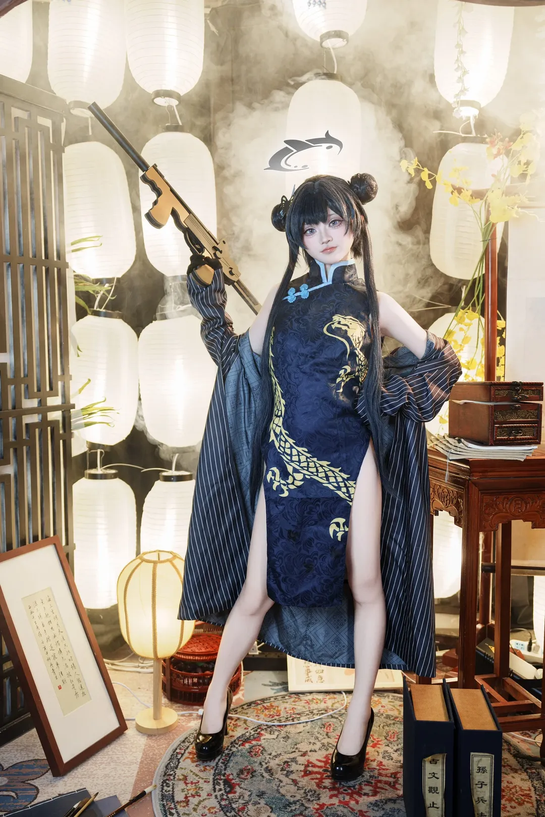 Anime-style photography, Blue Archive, Misaki cosplay, Qipao cosplay, Chinese-style cosplay - Image 9