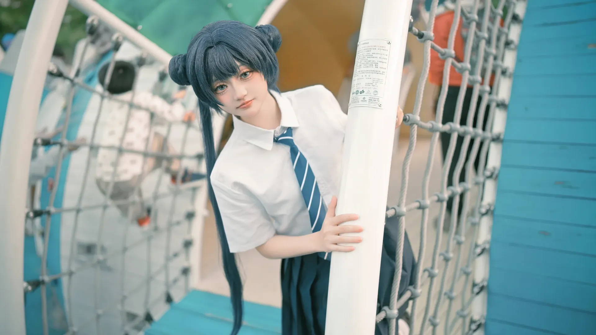 蔚蓝档案, 户外摄影, 龙华妃咲cos, 二次元cosplay, 校园JK - 第1张