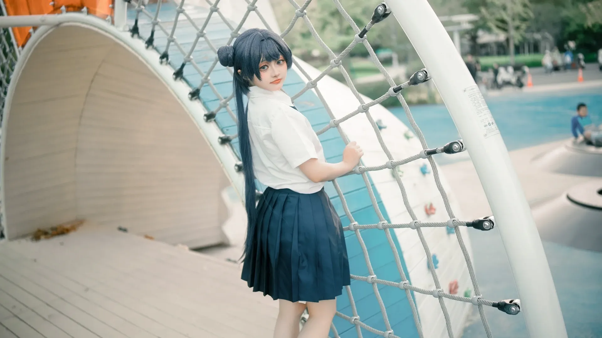 蔚蓝档案, 户外摄影, 龙华妃咲cos, 二次元cosplay, 校园JK - 第3张