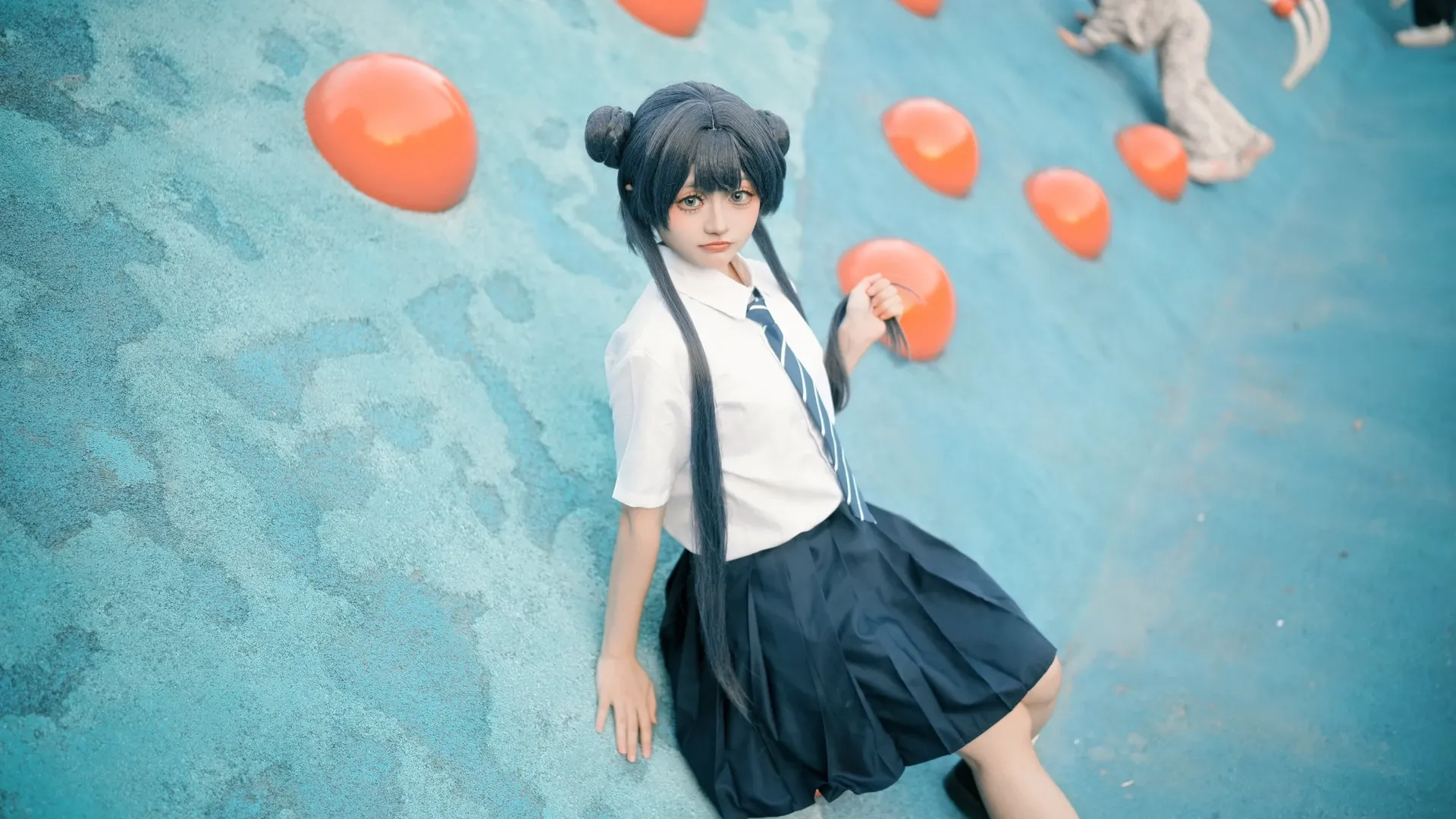 蔚蓝档案, 户外摄影, 龙华妃咲cos, 二次元cosplay, 校园JK - 第4张