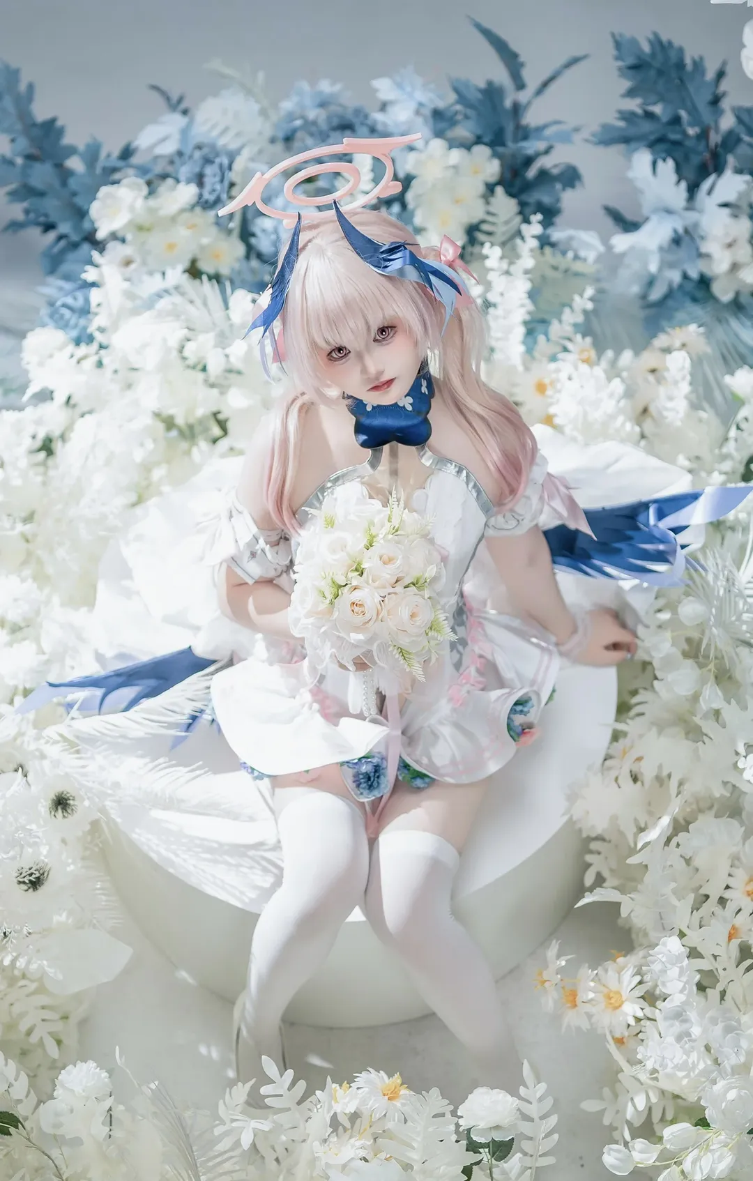 二次元摄影, 碧蓝档案, 下江小春cos, 纯白誓约, 花嫁cosplay