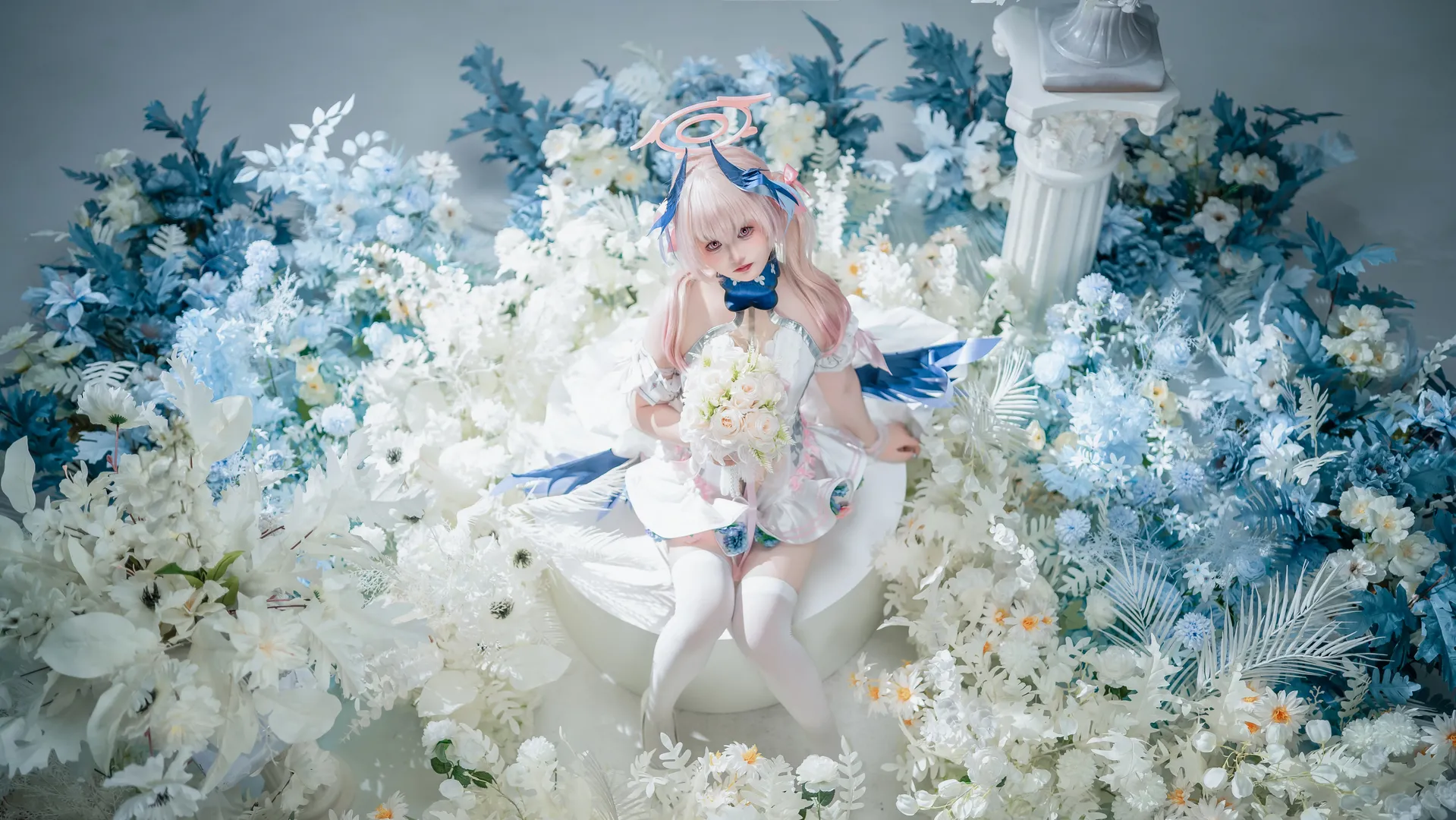 二次元摄影, 碧蓝档案, 下江小春cos, 纯白誓约, 花嫁cosplay - 第2张
