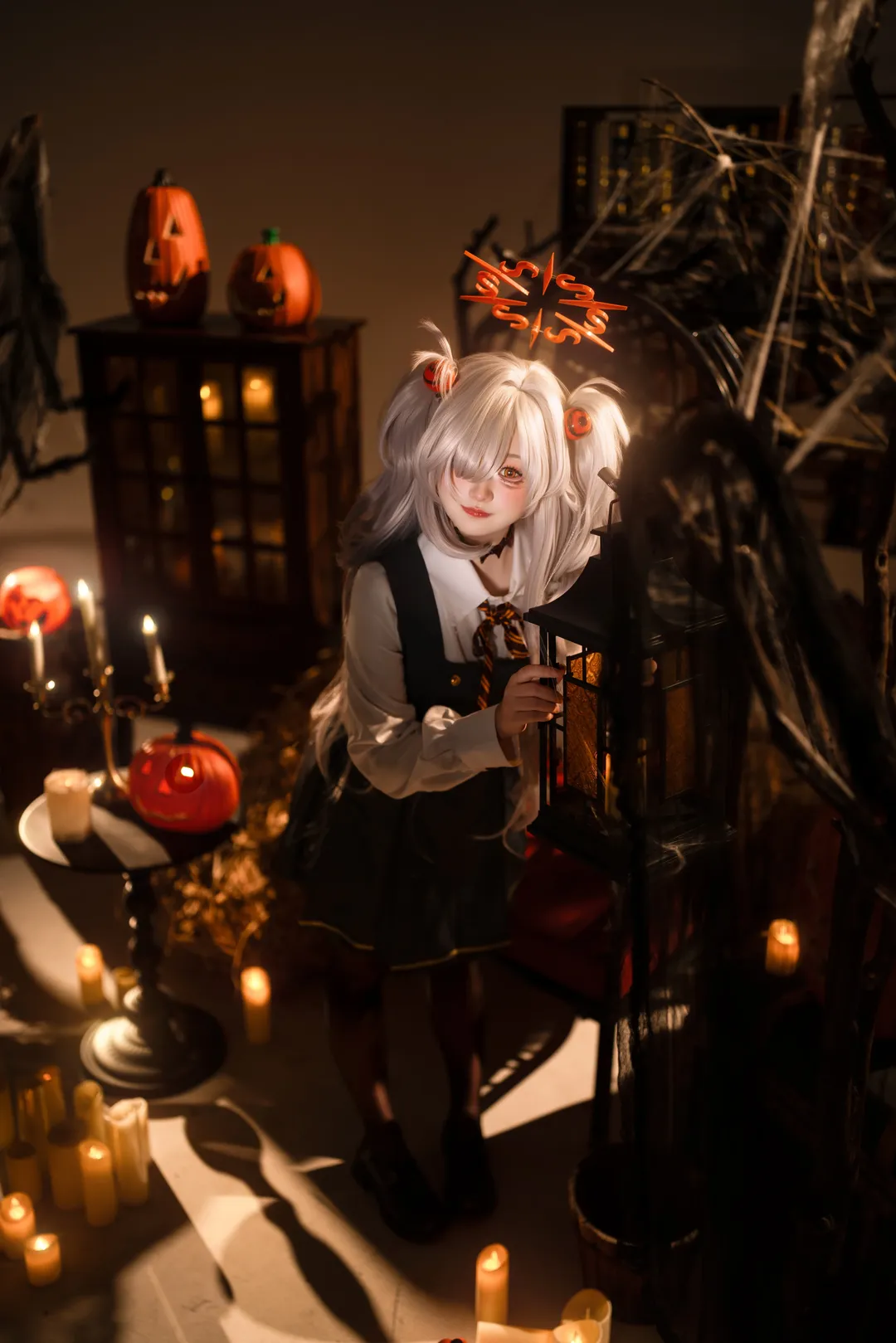 二次元摄影, 碧蓝档案, 万圣节cosplay, 板垣鹿江cos, 黑丝双马尾 - 第2张