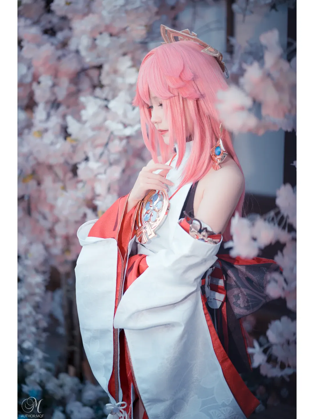 原神, 和风摄影, 八重神子cos, 樱花cosplay, 永诺宜拍 - 第2张