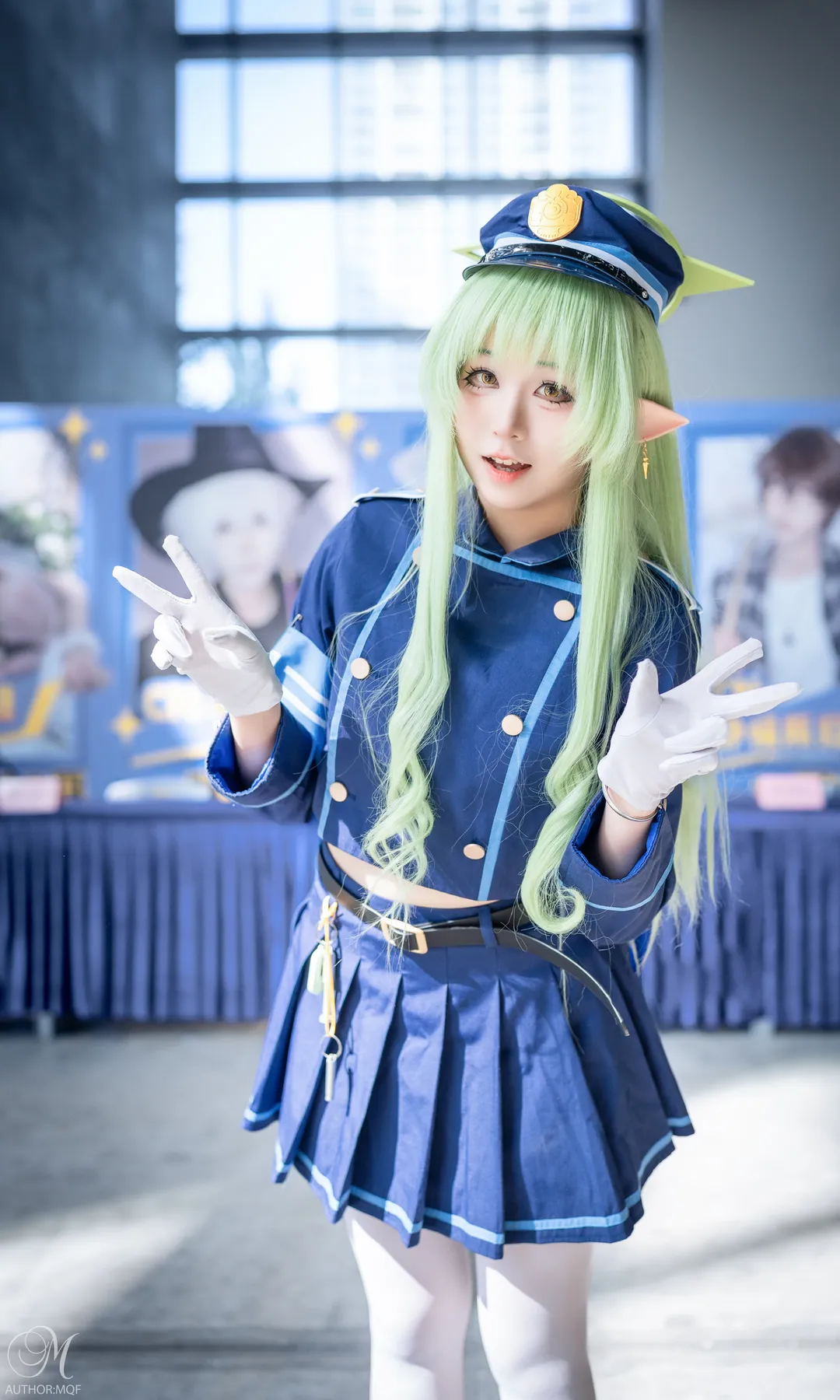 二次元摄影, 蔚蓝档案, 精灵耳cosplay, 漫展巡游季, 蓝色制服 - 第1张