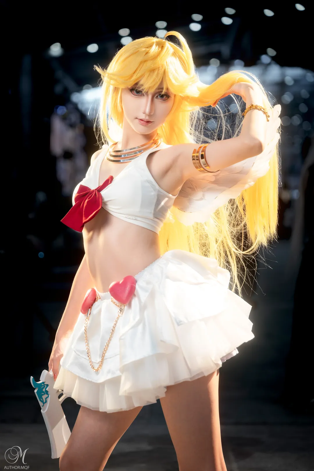 二次元撮影, イベント写真, パンティ&ストッキングwithガーターベルト, パンティ コスプレ, 金髪、赤い蝶ネクタイ - 1枚目