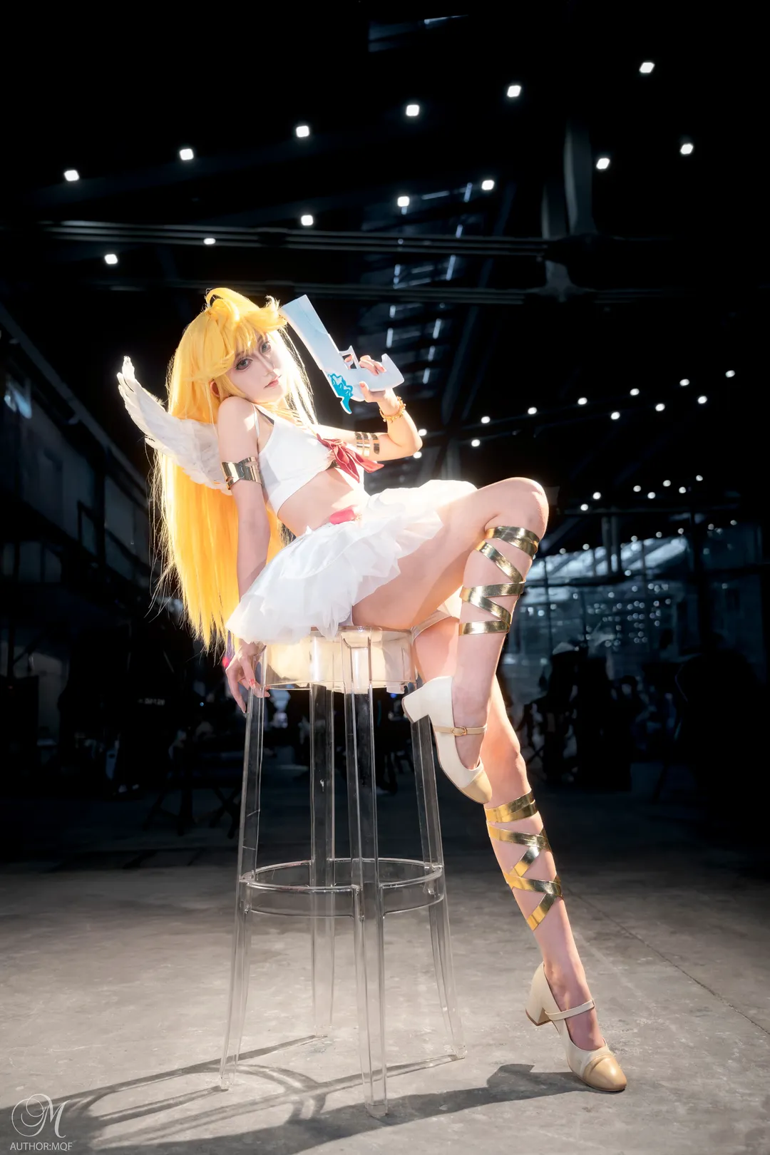 二次元撮影, イベント写真, パンティ&ストッキングwithガーターベルト, パンティ コスプレ, 金髪、赤い蝶ネクタイ - 2枚目