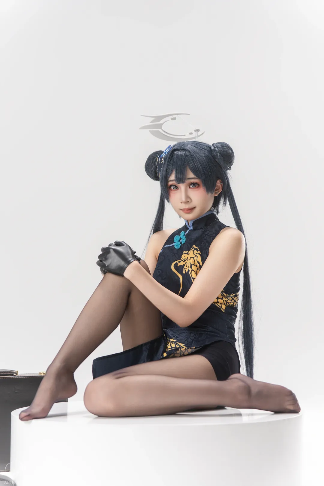 妃咲cos, 碧蓝档案, 动作参考, cosplay摄影, 黑丝穿搭 - 第7张