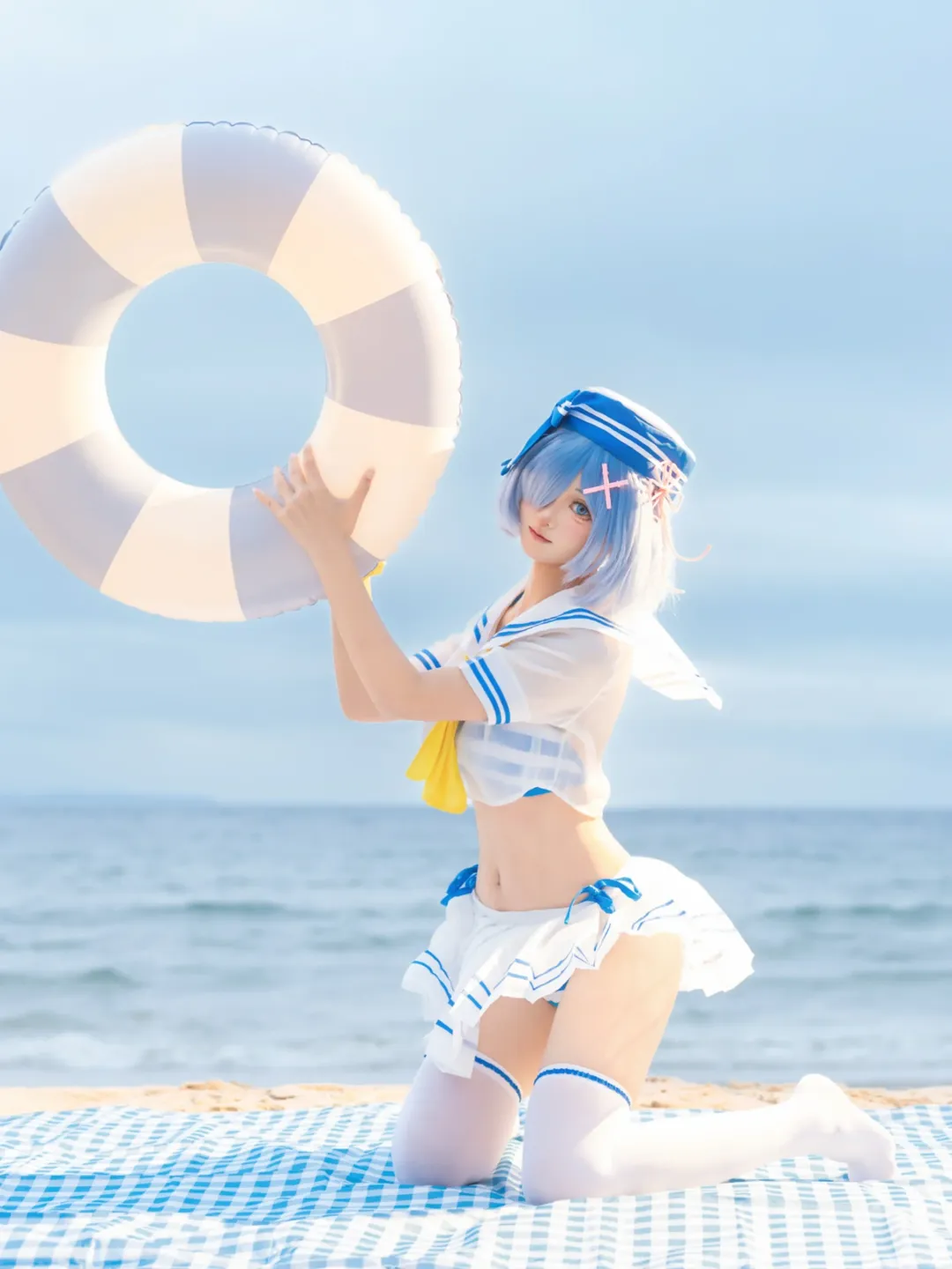 海边摄影, 从零开始的异世界生活, 蕾姆cos, 泳装cosplay, 索尼a7c2