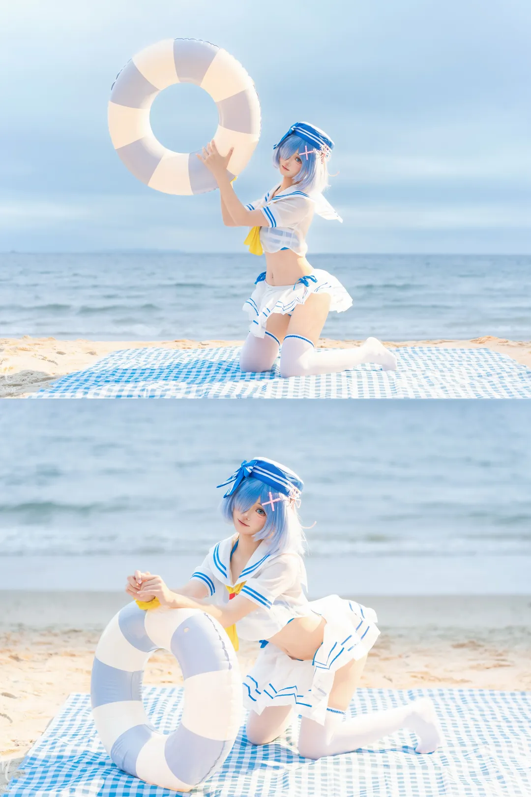 海边摄影, 从零开始的异世界生活, 蕾姆cos, 泳装cosplay, 索尼a7c2 - 第3张