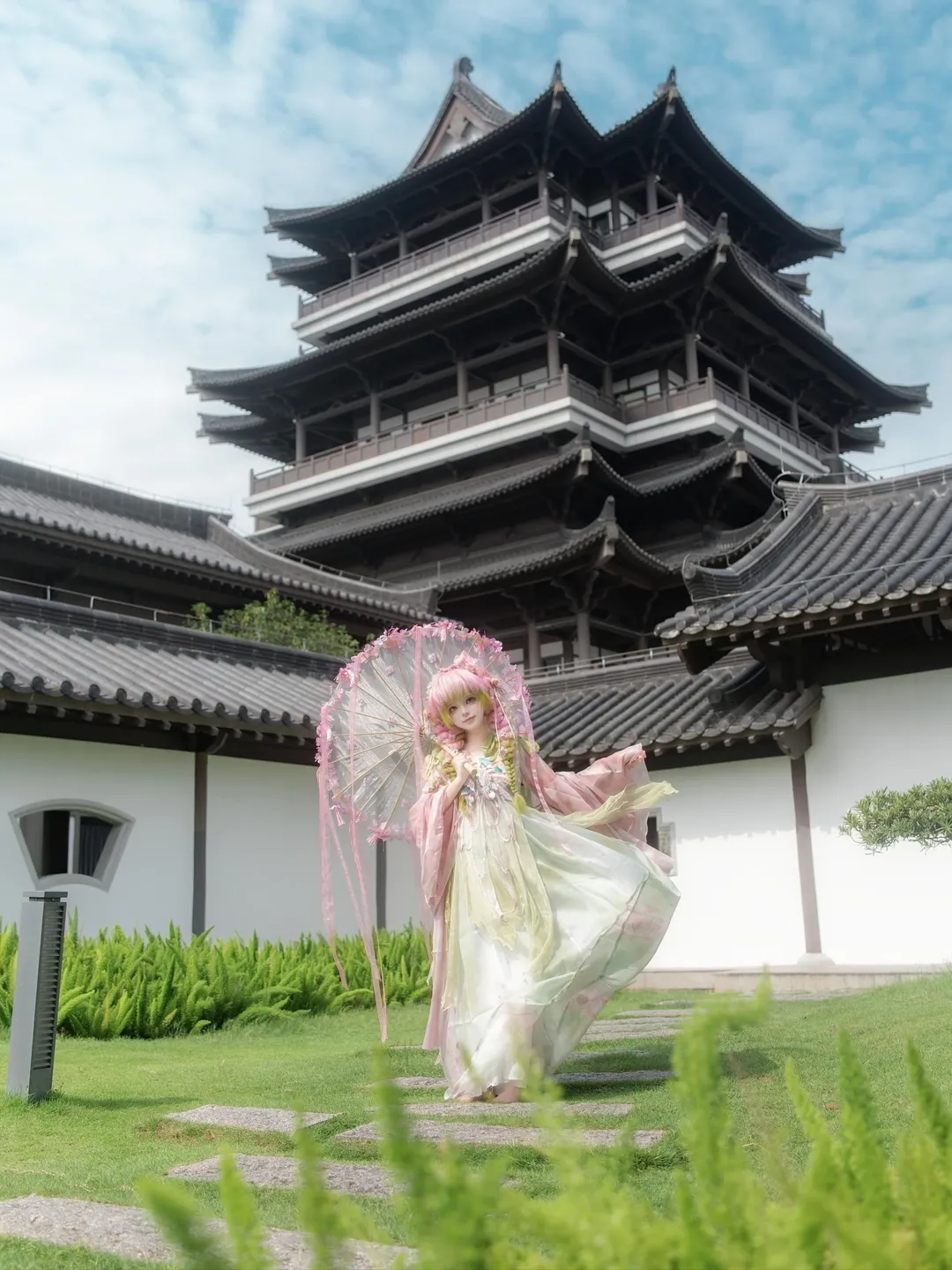 动漫角色还原, 鬼灭之刃, 甘露寺蜜璃cos, cosplay摄影, 国风二次元