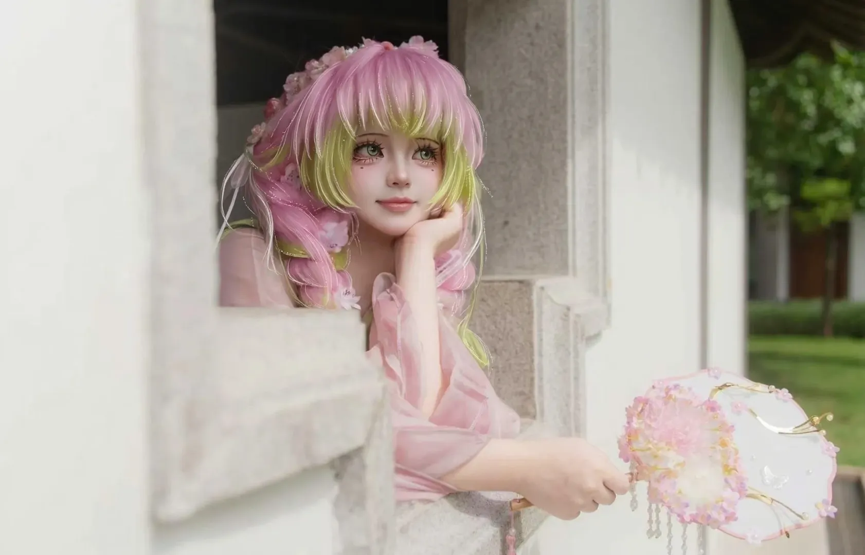 动漫角色还原, 鬼灭之刃, 甘露寺蜜璃cos, cosplay摄影, 国风二次元 - 第4张