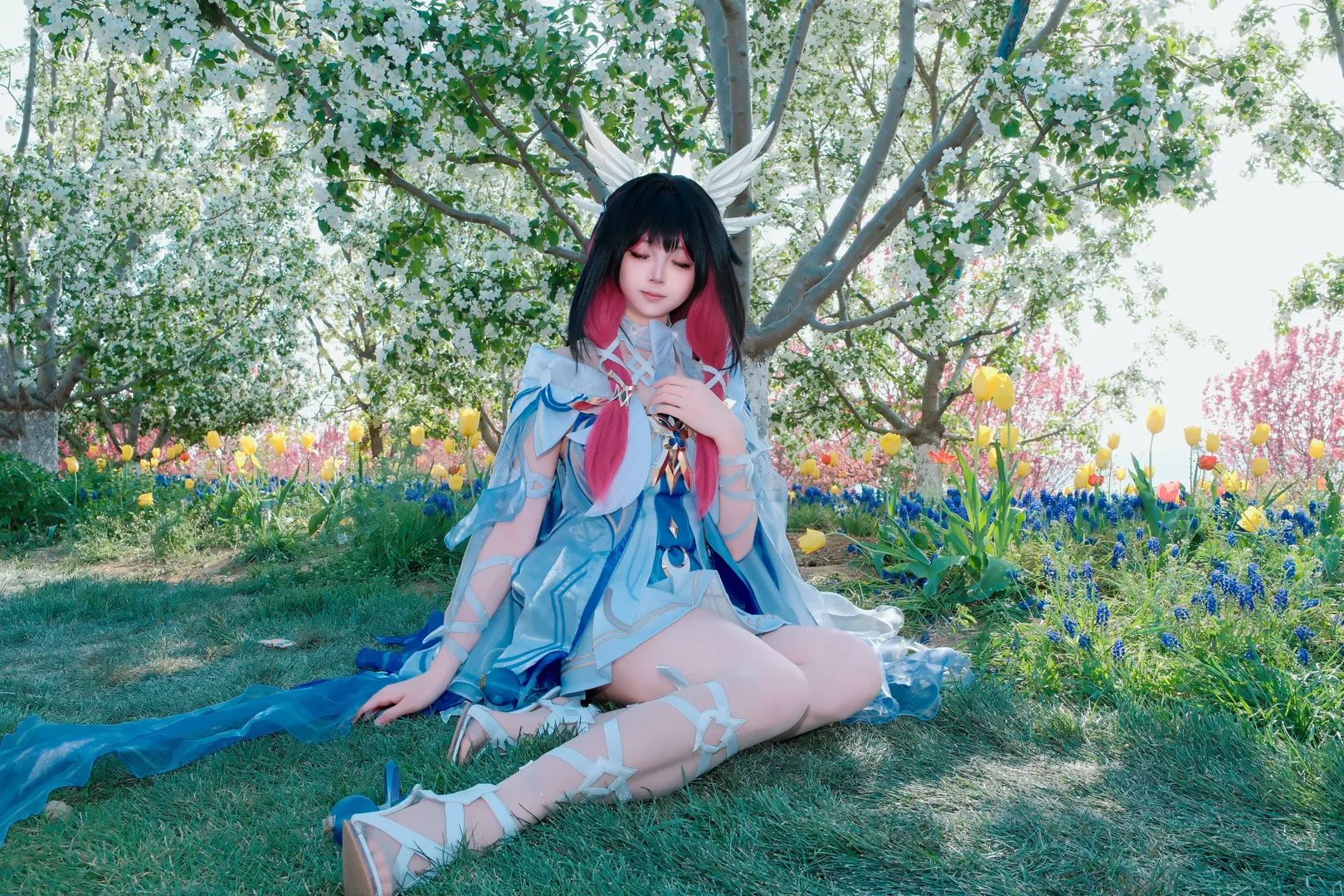 哥伦比娅cos, 二次元少女, cosplay正片, 花海写真, 绝美户外 - 第10张