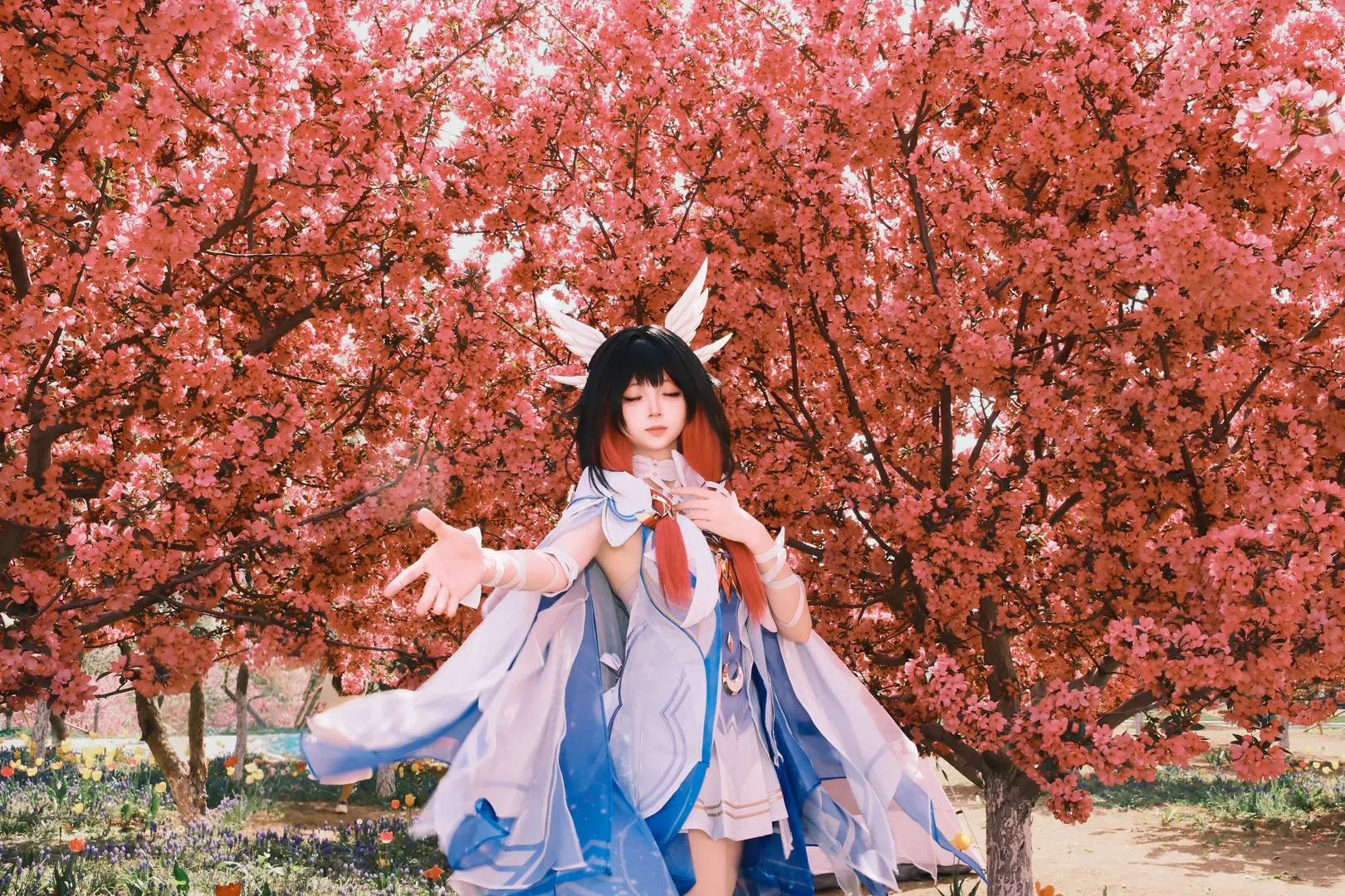 哥伦比娅cos, 二次元少女, cosplay正片, 花海写真, 绝美户外 - 第3张