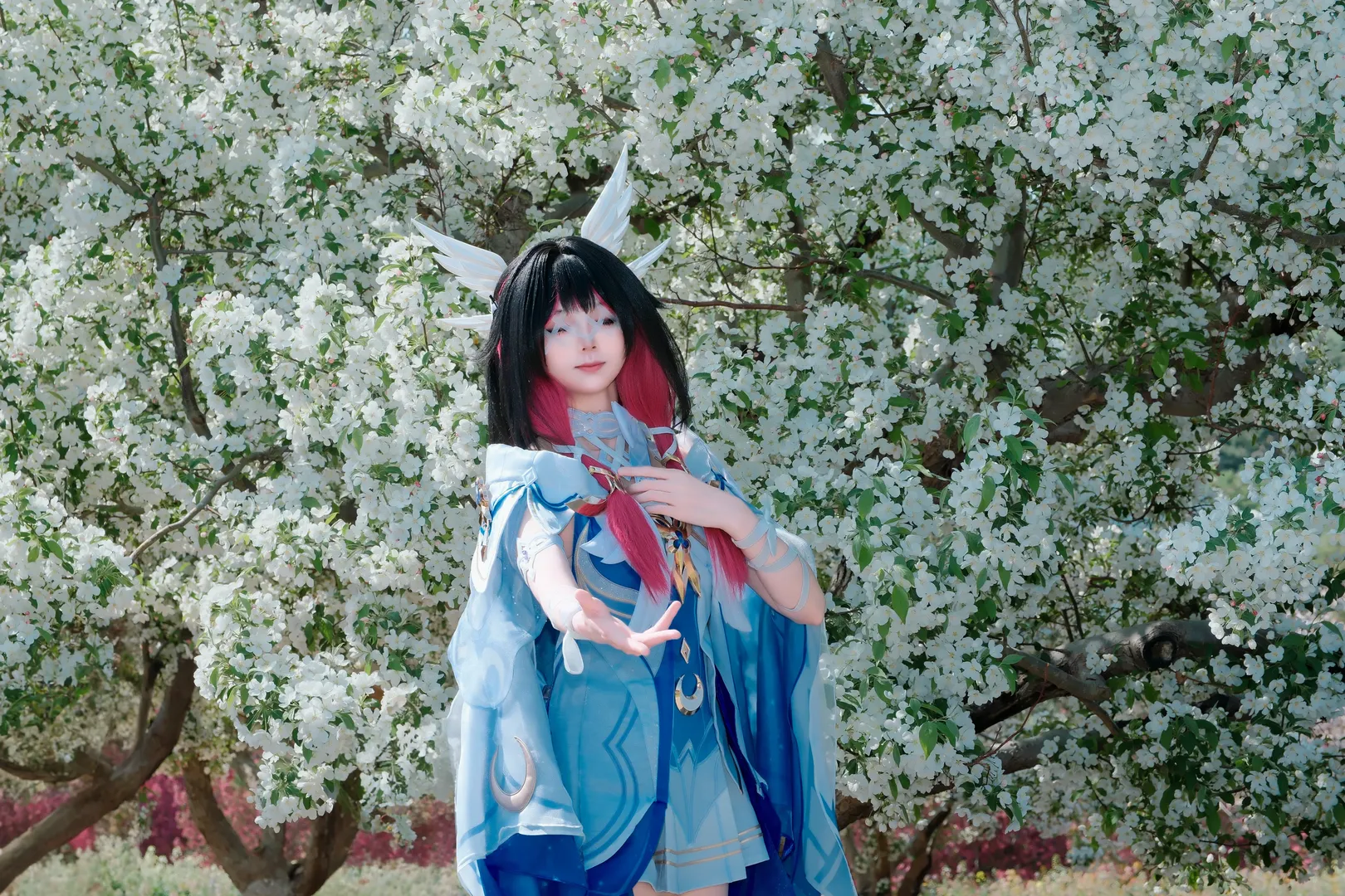 哥伦比娅cos, 二次元少女, cosplay正片, 花海写真, 绝美户外 - 第4张