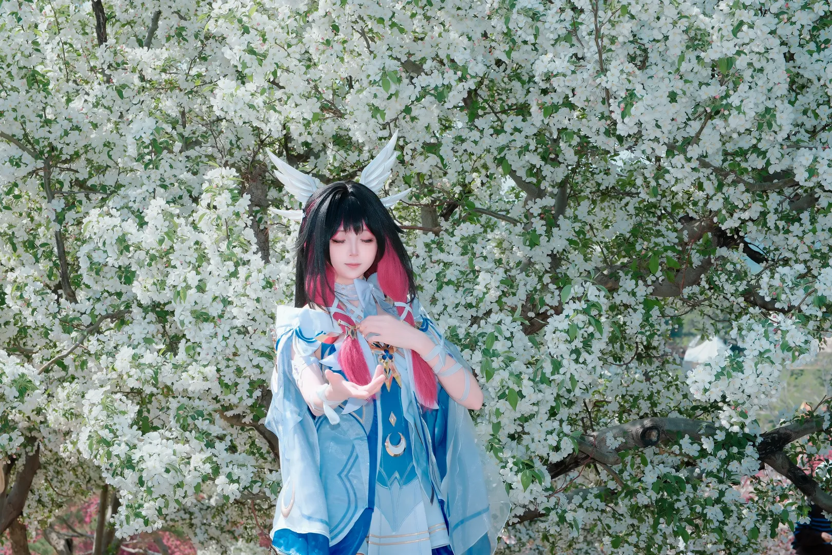 哥伦比娅cos, 二次元少女, cosplay正片, 花海写真, 绝美户外 - 第5张