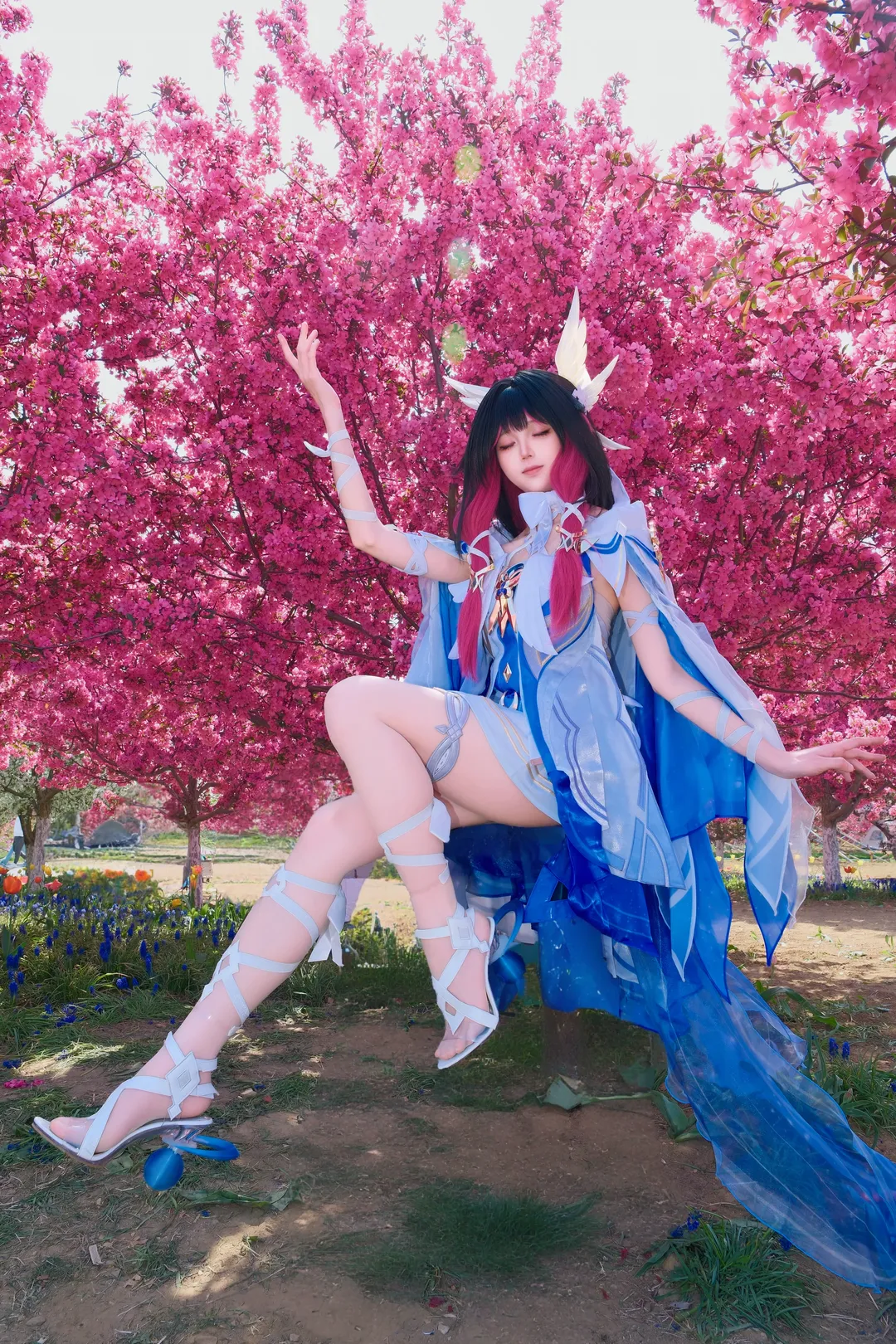 哥伦比娅cos, 二次元少女, cosplay正片, 花海写真, 绝美户外 - 第8张