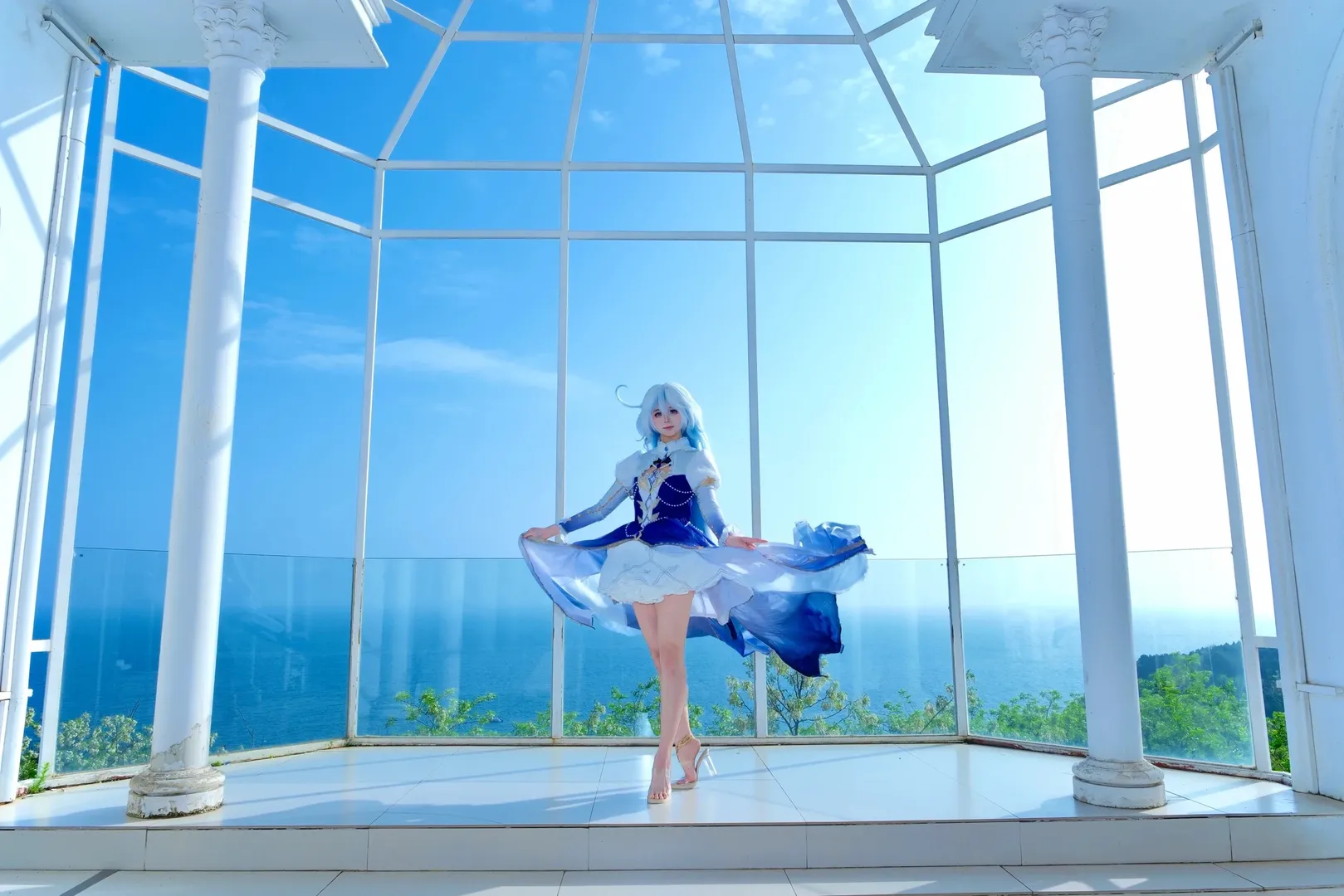 原神, 二次元摄影, 芙宁娜cos, 户外写真, 教堂摄影 - 第3张