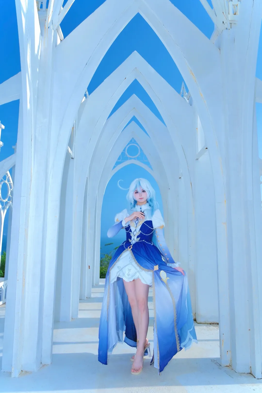 原神, 二次元摄影, 芙宁娜cos, 户外写真, 教堂摄影 - 第6张