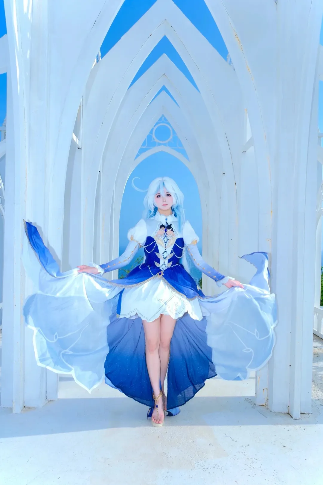 原神, 二次元摄影, 芙宁娜cos, 户外写真, 教堂摄影 - 第9张