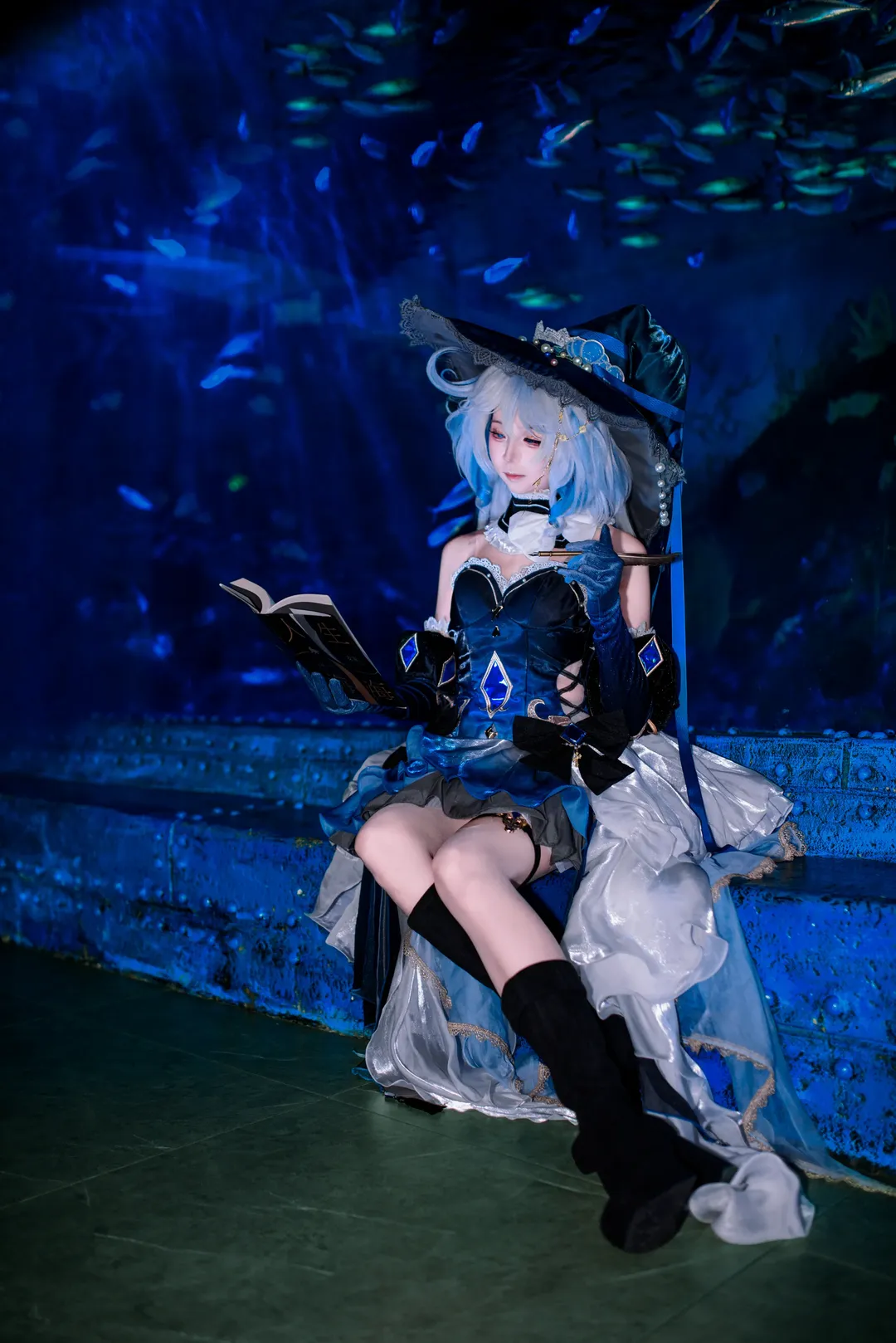 原神, 芙宁娜cos, 私设cos, 二次元穿搭, 水族馆摄影 - 第3张