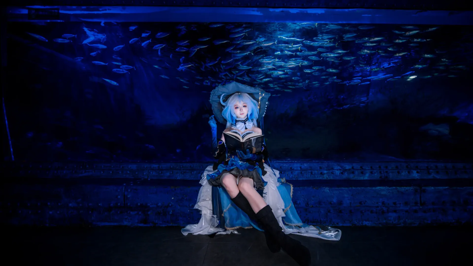 原神, 芙宁娜cos, 私设cos, 二次元穿搭, 水族馆摄影 - 第4张