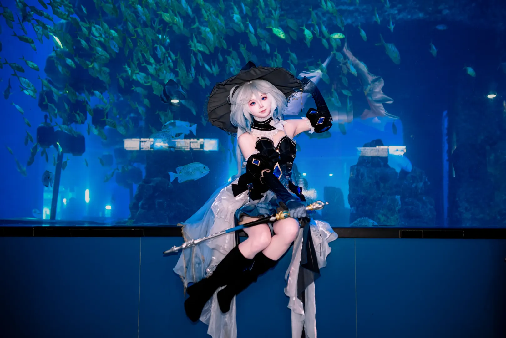 原神, 芙宁娜cos, 私设cos, 二次元穿搭, 水族馆摄影 - 第6张