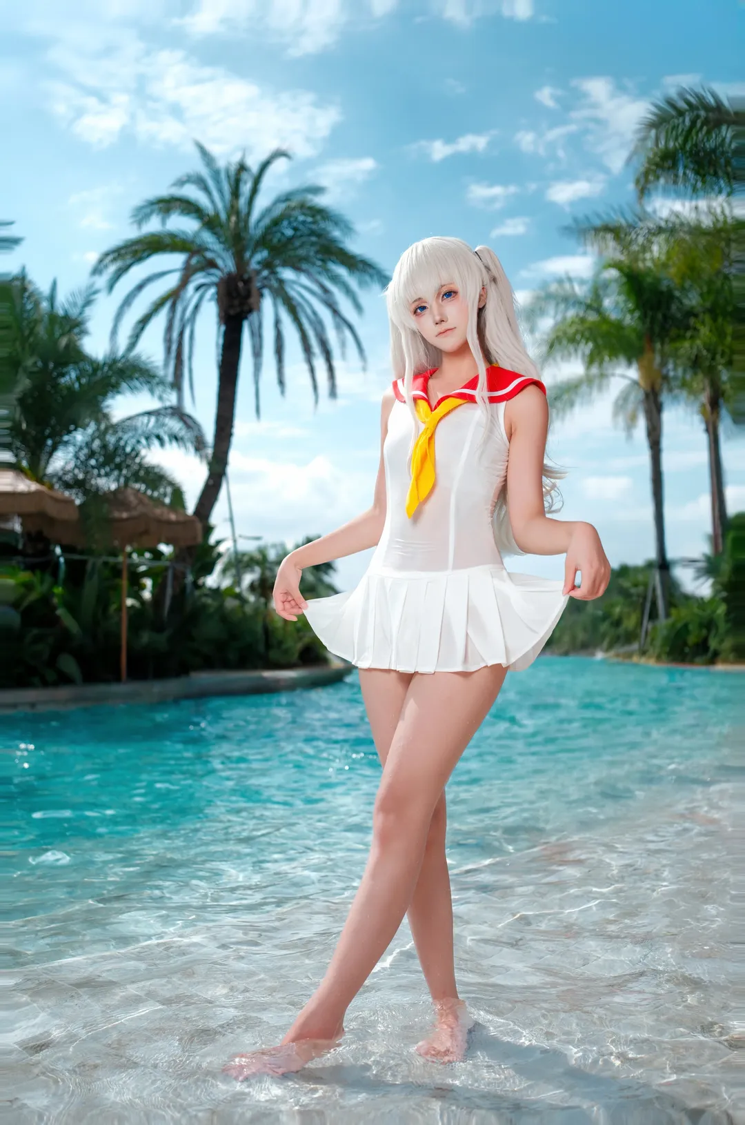 泳装cosplay, 二次元分享, 夏日外景, 友利奈绪cos, Charlotte - 第1张