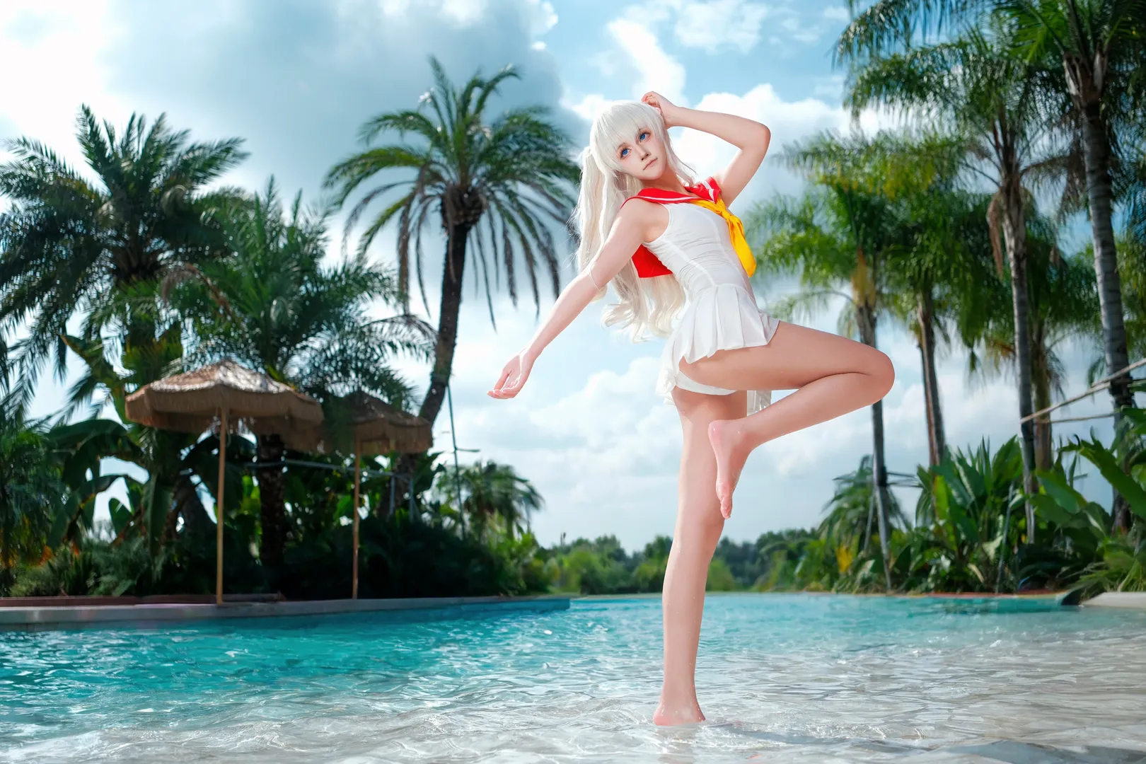 Swimsuit cosplay, ACGN sharing, Summer location shoot, Nao Tomori cosplay, Charlotte