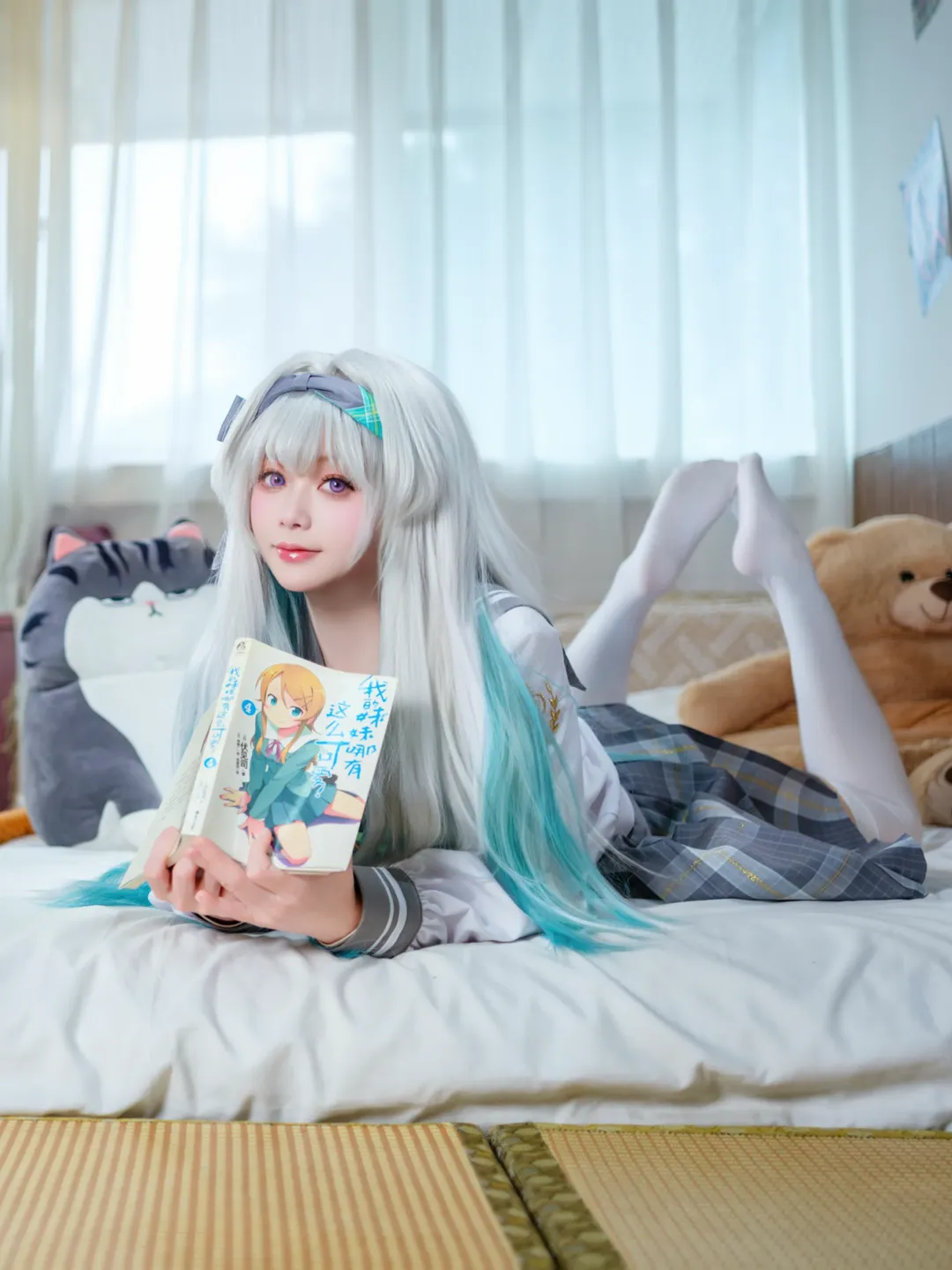 崩坏星穹铁道, 流萤cos, 二次元写真, 白丝cos, 水手服校园风