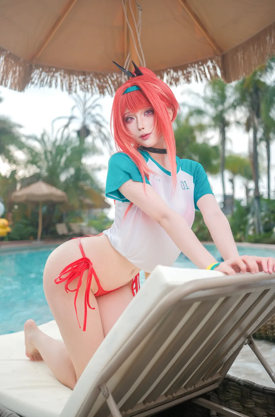 泳池写真, 拉毗cos, 胜利女神NIKKE, cosplay摄影, 二次元街头计划 - 第1张