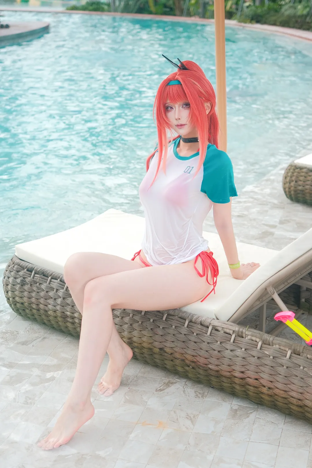泳池写真, 拉毗cos, 胜利女神NIKKE, cosplay摄影, 二次元街头计划