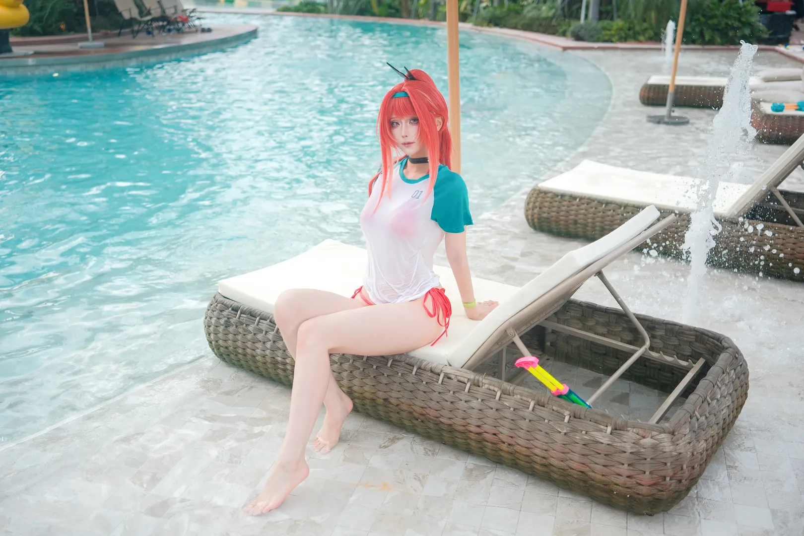 泳池写真, 拉毗cos, 胜利女神NIKKE, cosplay摄影, 二次元街头计划 - 第3张