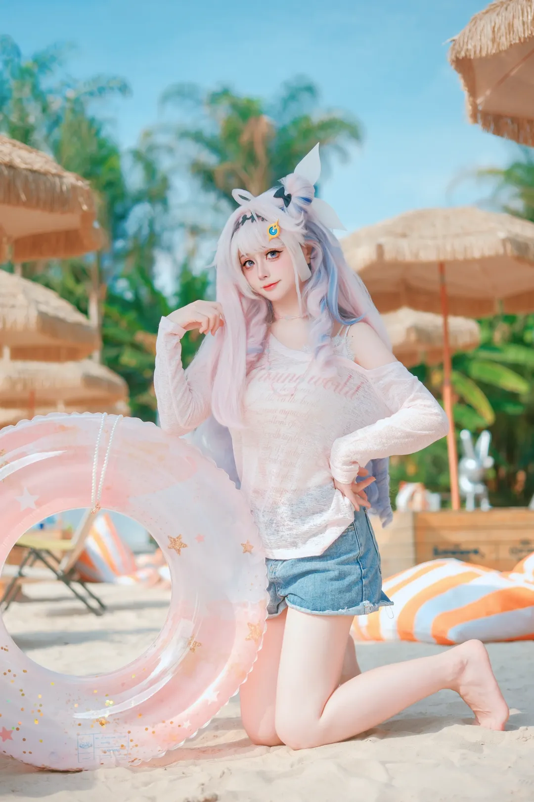 鸣潮, 达妮娅cos, 泳装cosplay, 夏日写真, 二次元生活存档 - 第1张