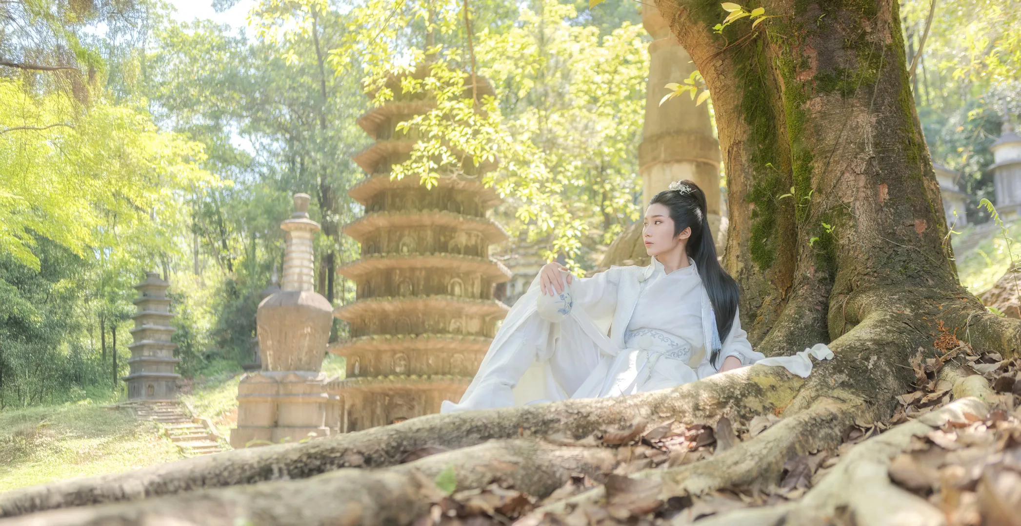 古风摄影, 深圳约拍, 仙侠cos, 巴啦啦小魔仙取景地, 白衣古装 - 第1张