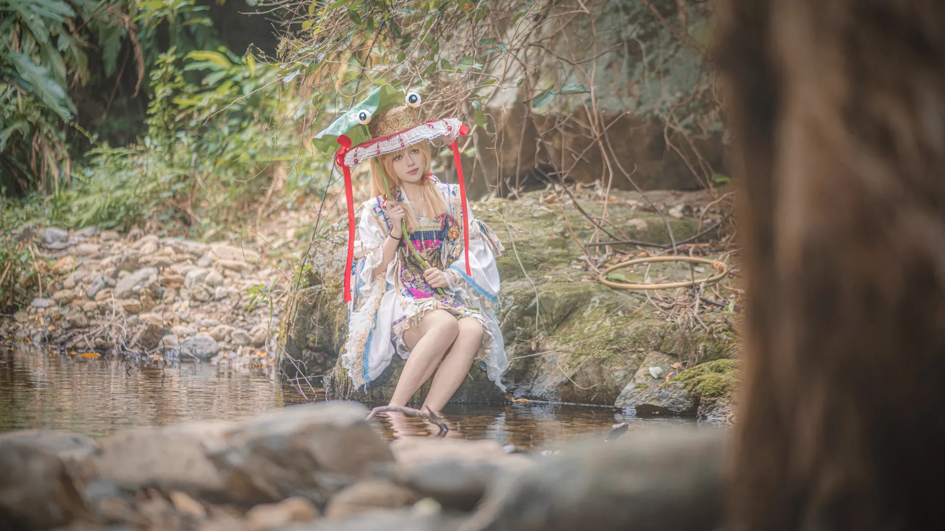 东方project, 户外摄影, 东方同人, 泄矢诹访子cos, 溪流cosplay - 第3张