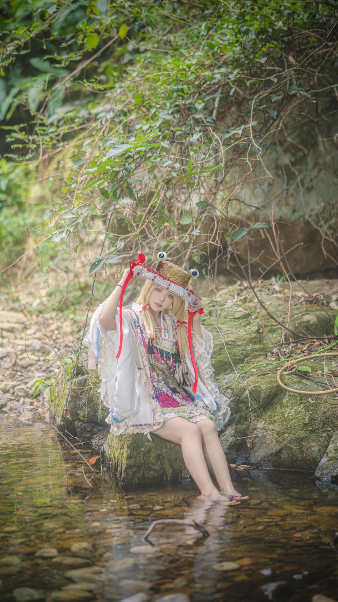 东方project, 户外摄影, 东方同人, 泄矢诹访子cos, 溪流cosplay - 第4张