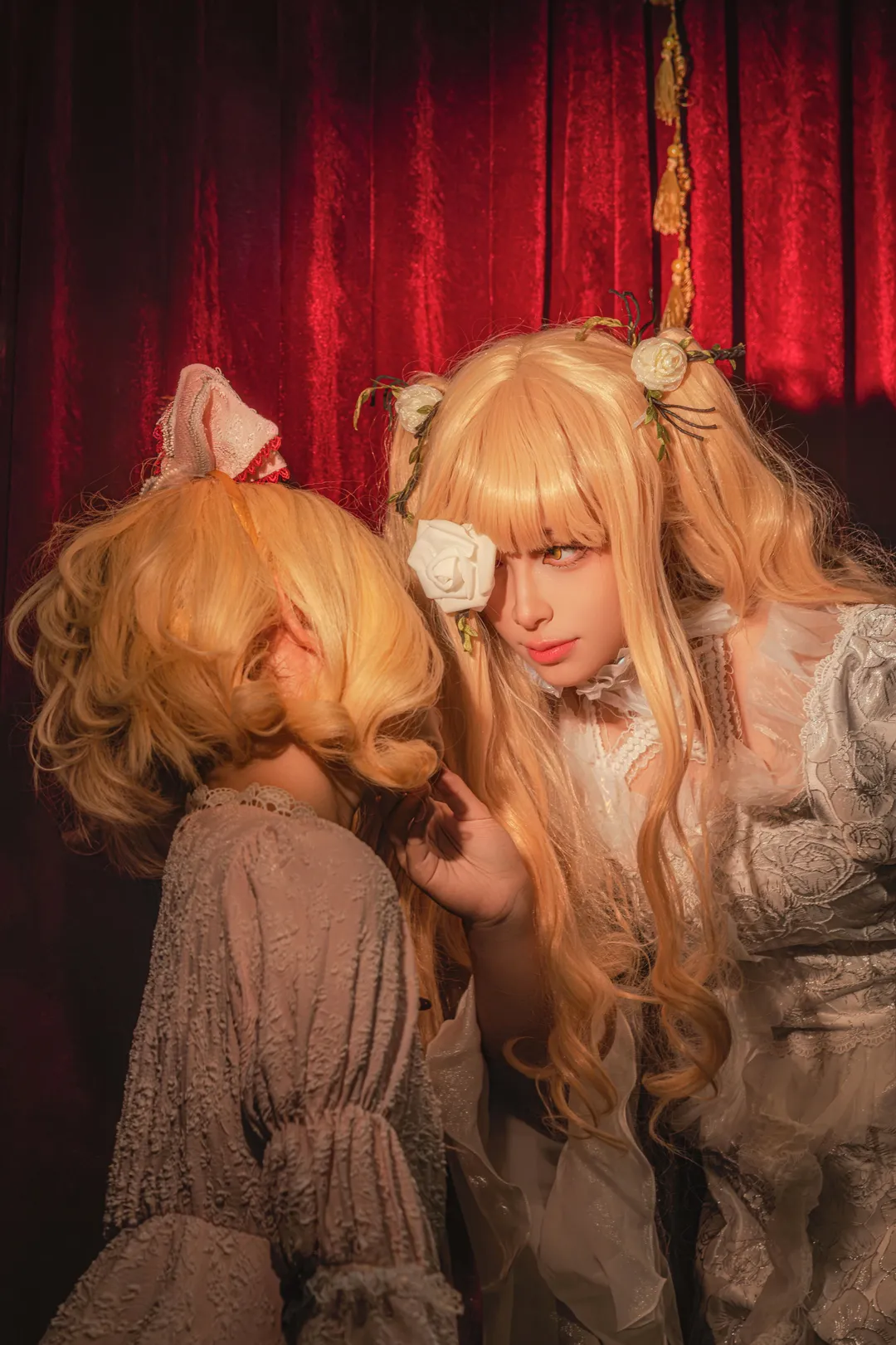 cosplay, 雪华绮晶cos, 蔷薇少女, 复古洋装, 白玫瑰眼罩 - 第1张