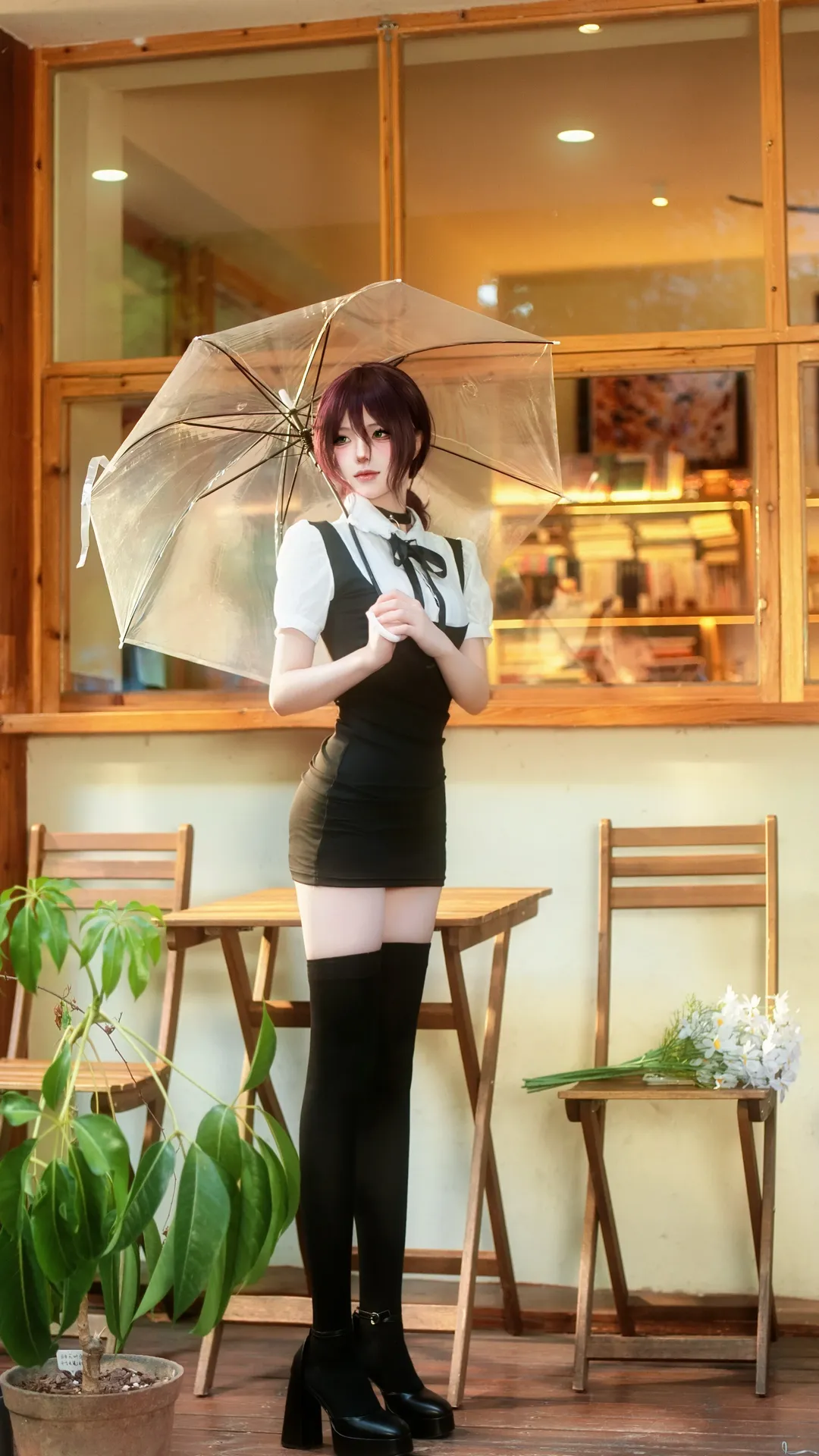 蕾塞cos, 电锯人, 过膝袜穿搭, Cosplay日常, 日系氛围感写真 - 第3张
