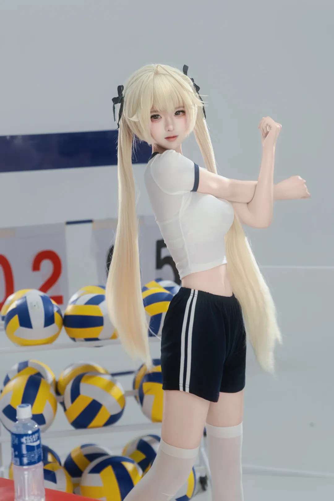 春日野穹cos, 缘之空, cosplay摄影, 体操服cosplay, 白丝双马尾 - 第2张