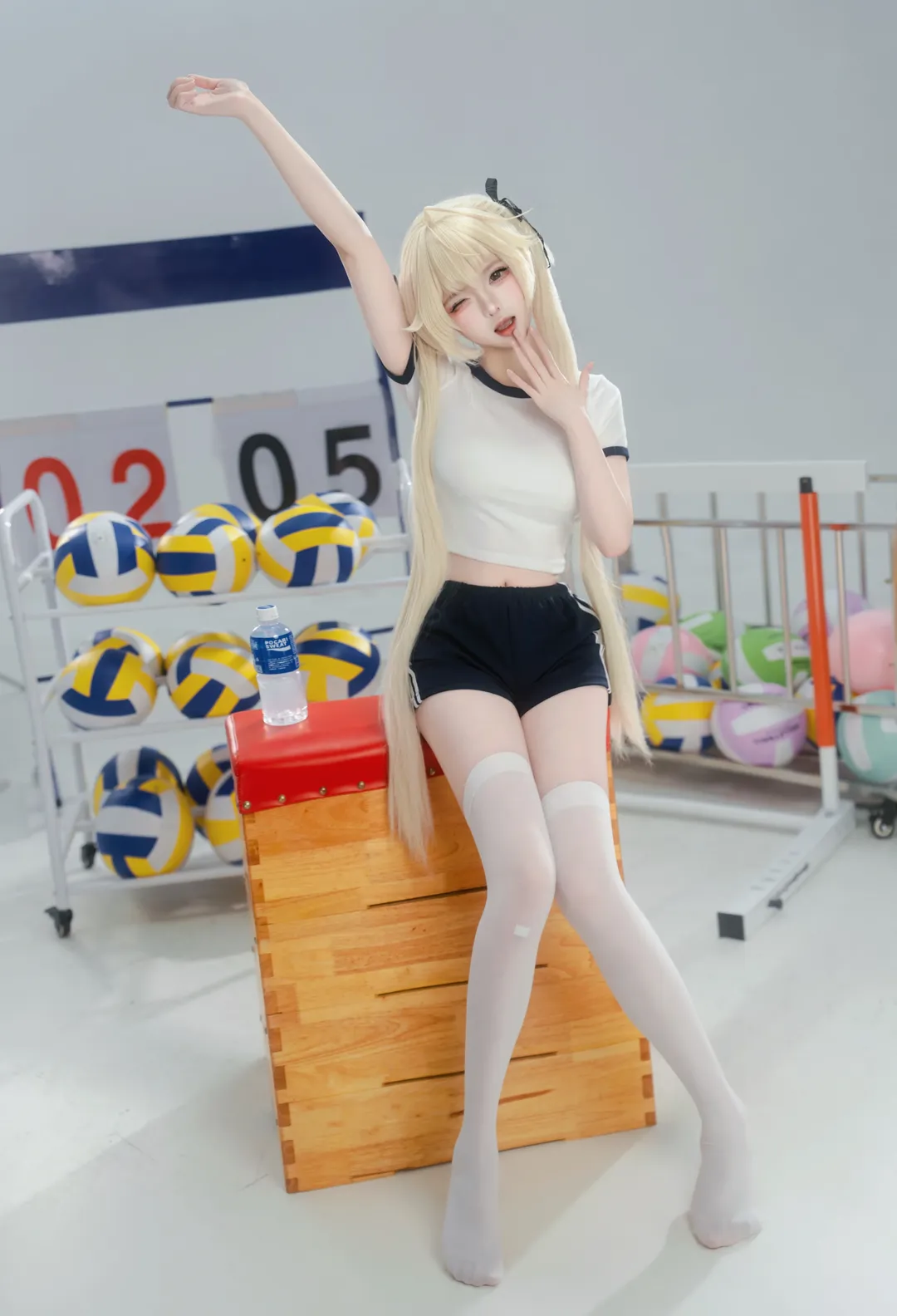 春日野穹cos, 缘之空, cosplay摄影, 体操服cosplay, 白丝双马尾 - 第3张