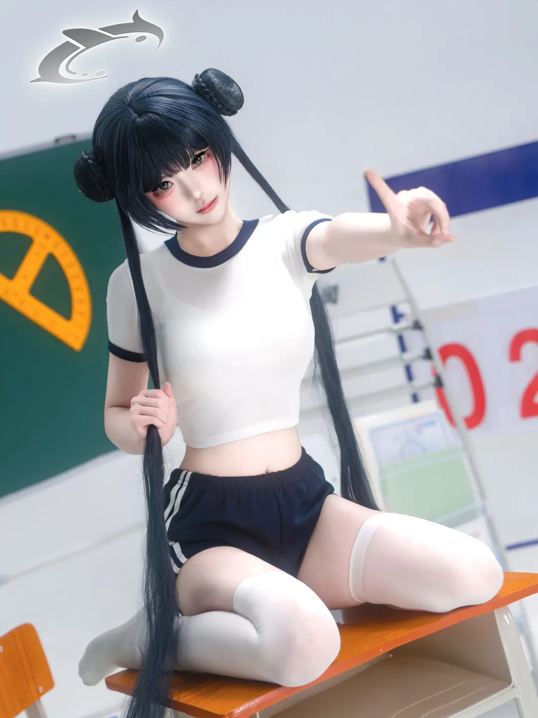 蔚蓝档案, 龙华妃咲cos, 校园cos, cosplay摄影, 体操服cos - 第1张