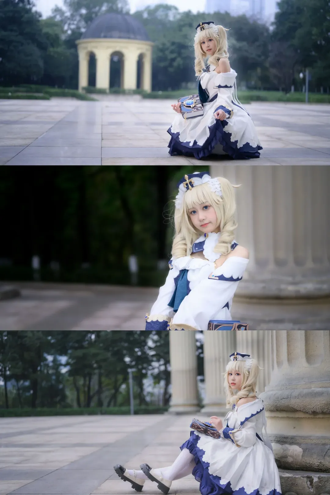 Genshin Impact, Barbara Cosplay, Anime cosplay, Outdoor photography, White thigh-highs outfit - Image 7