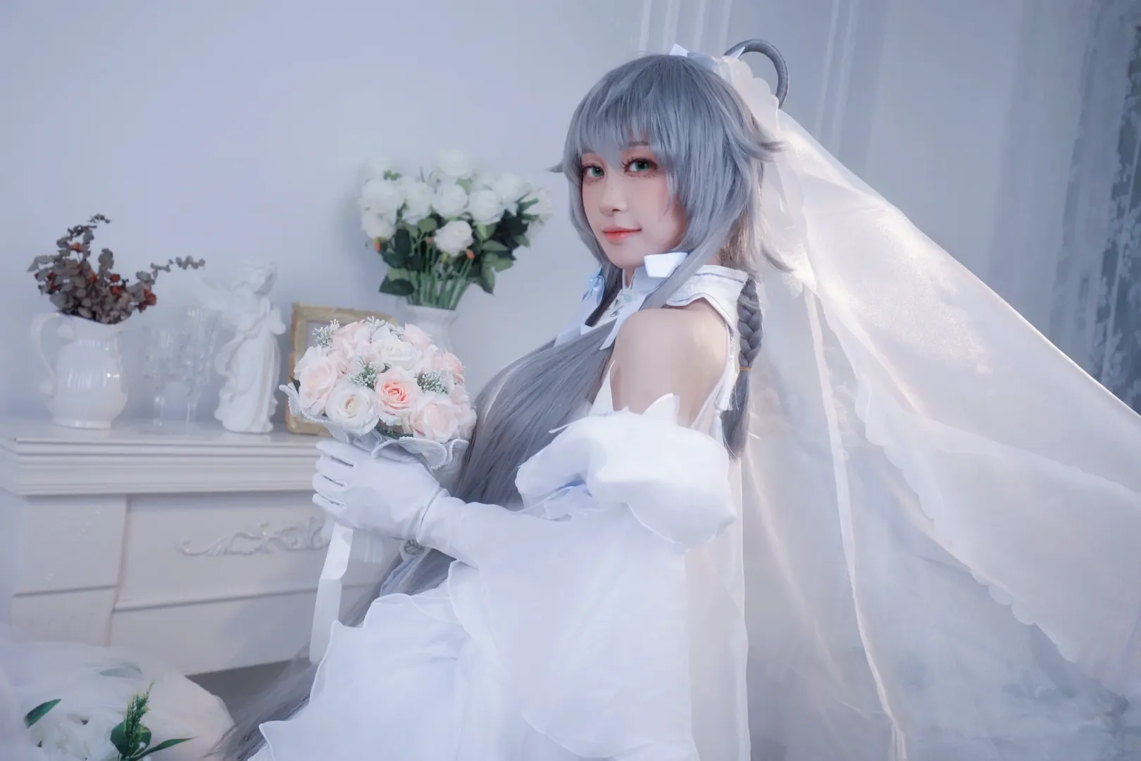 二次元摄影, 洛天依cos, 洛天依, 花嫁cos, Cosplay正片