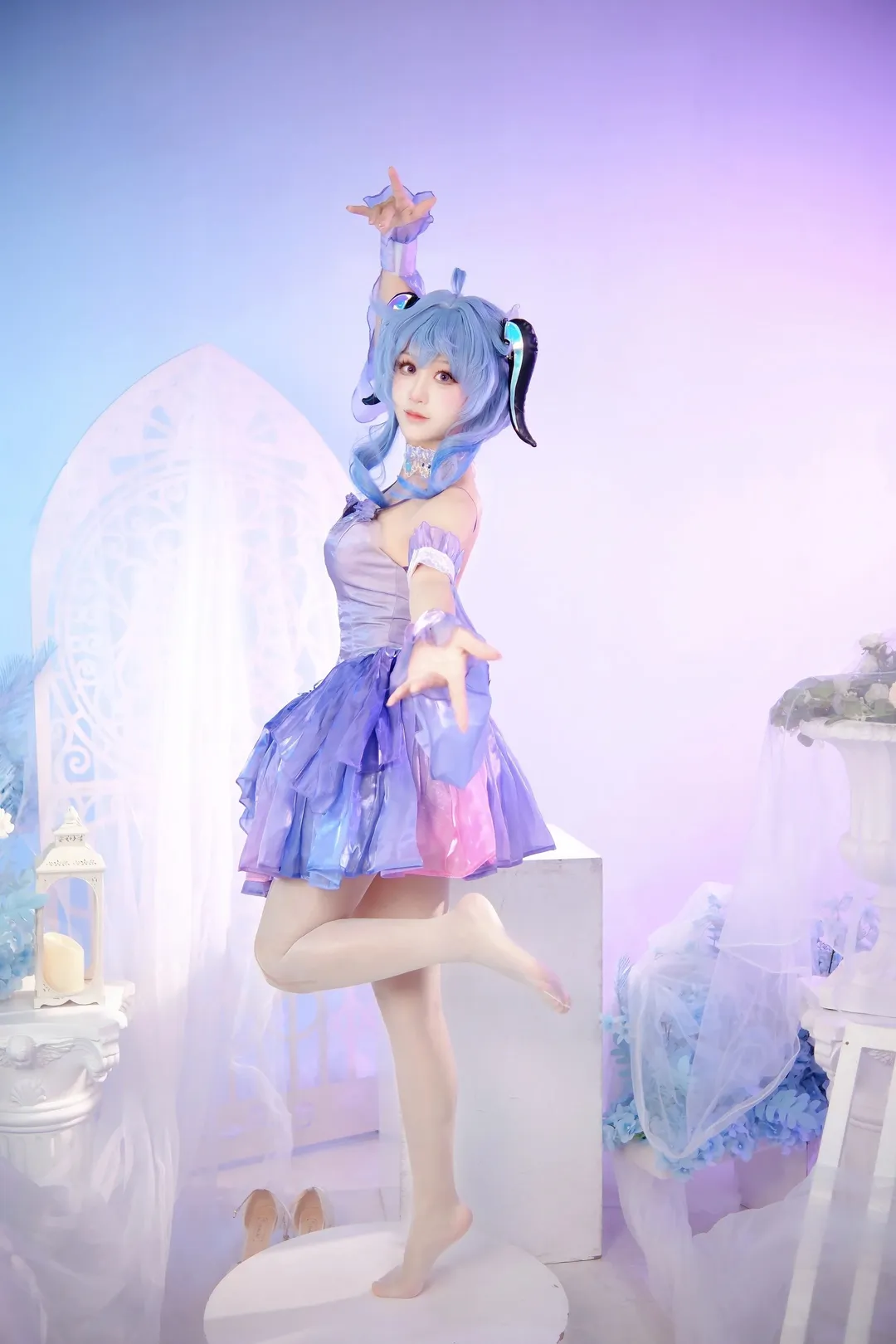 Genshin Impact, Ganyu Cosplay, Anime-style photography, Dreamy Girl, Ballet tutu - Image 2