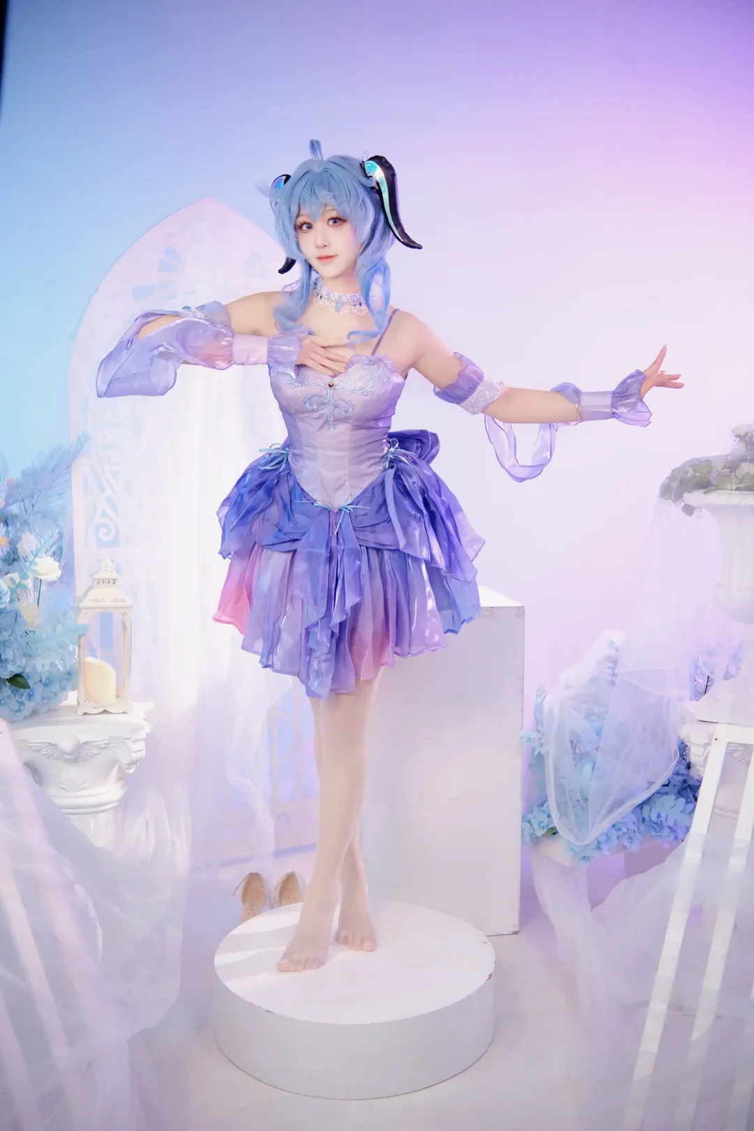Genshin Impact, Ganyu Cosplay, Anime-style photography, Dreamy Girl, Ballet tutu - Image 3