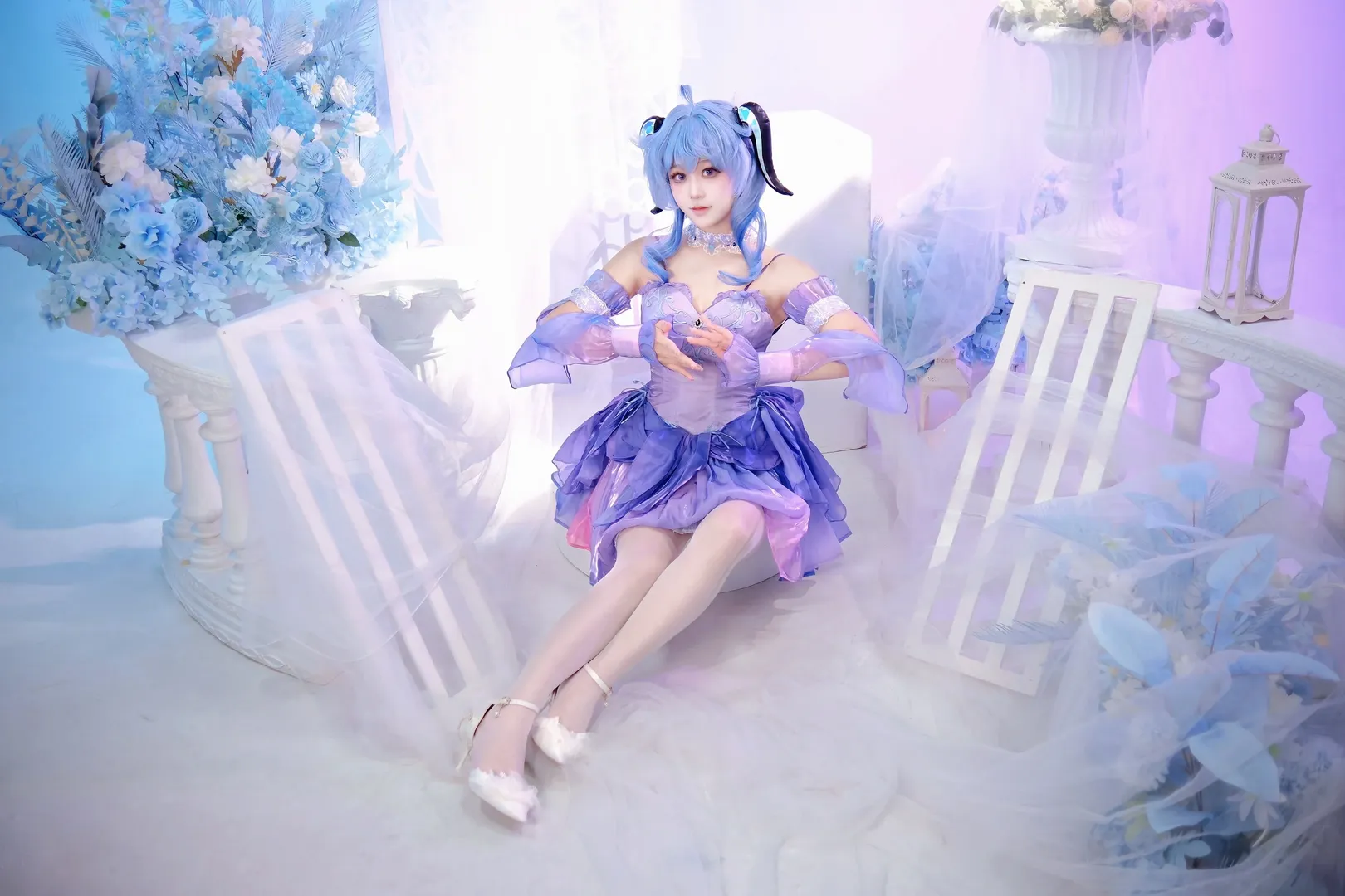 Genshin Impact, Ganyu Cosplay, Anime-style photography, Dreamy Girl, Ballet tutu - Image 5